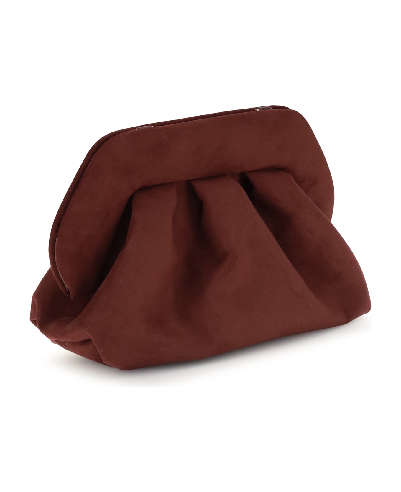 THEMOIRè Bios Suede Clutch Bag - PRUNE