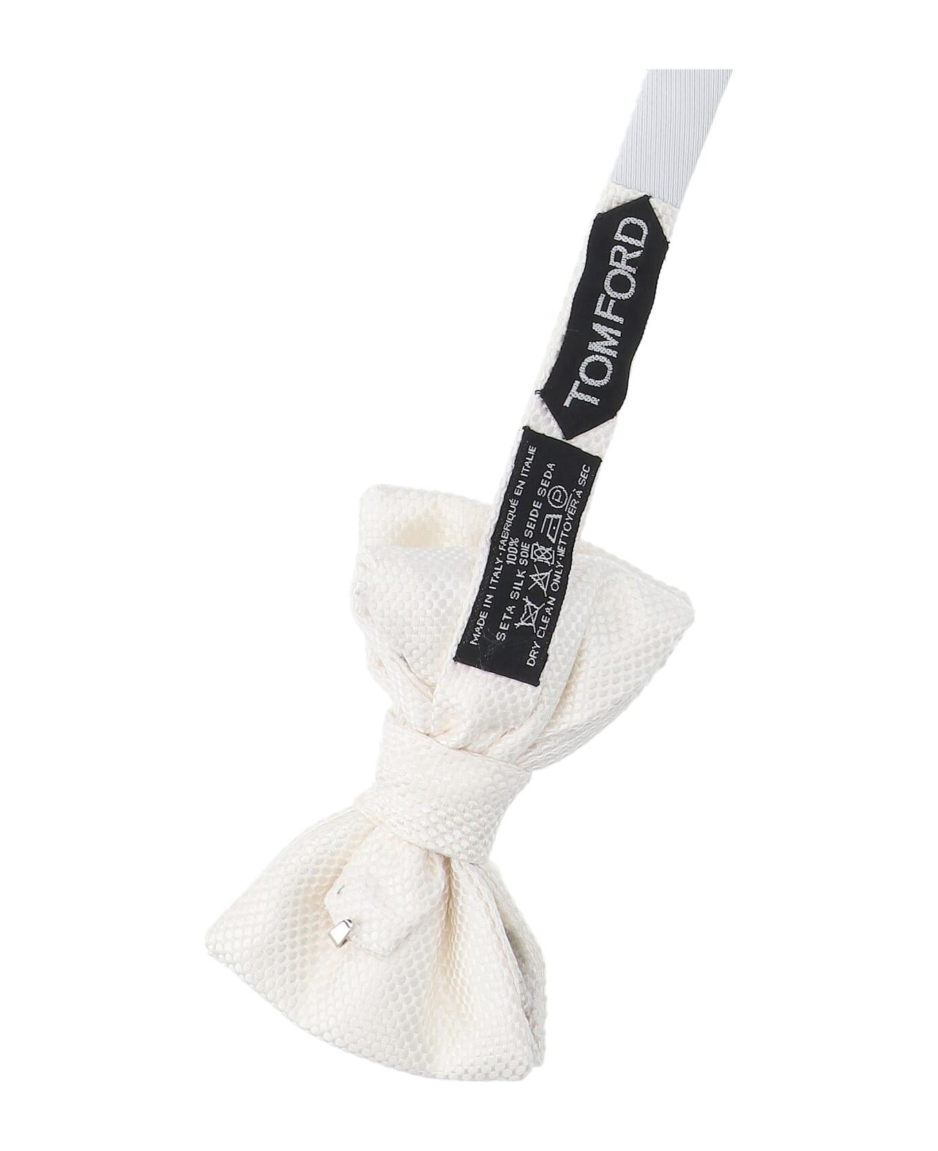 Tom Ford Silk Knotted Bow Tie - WHITE
