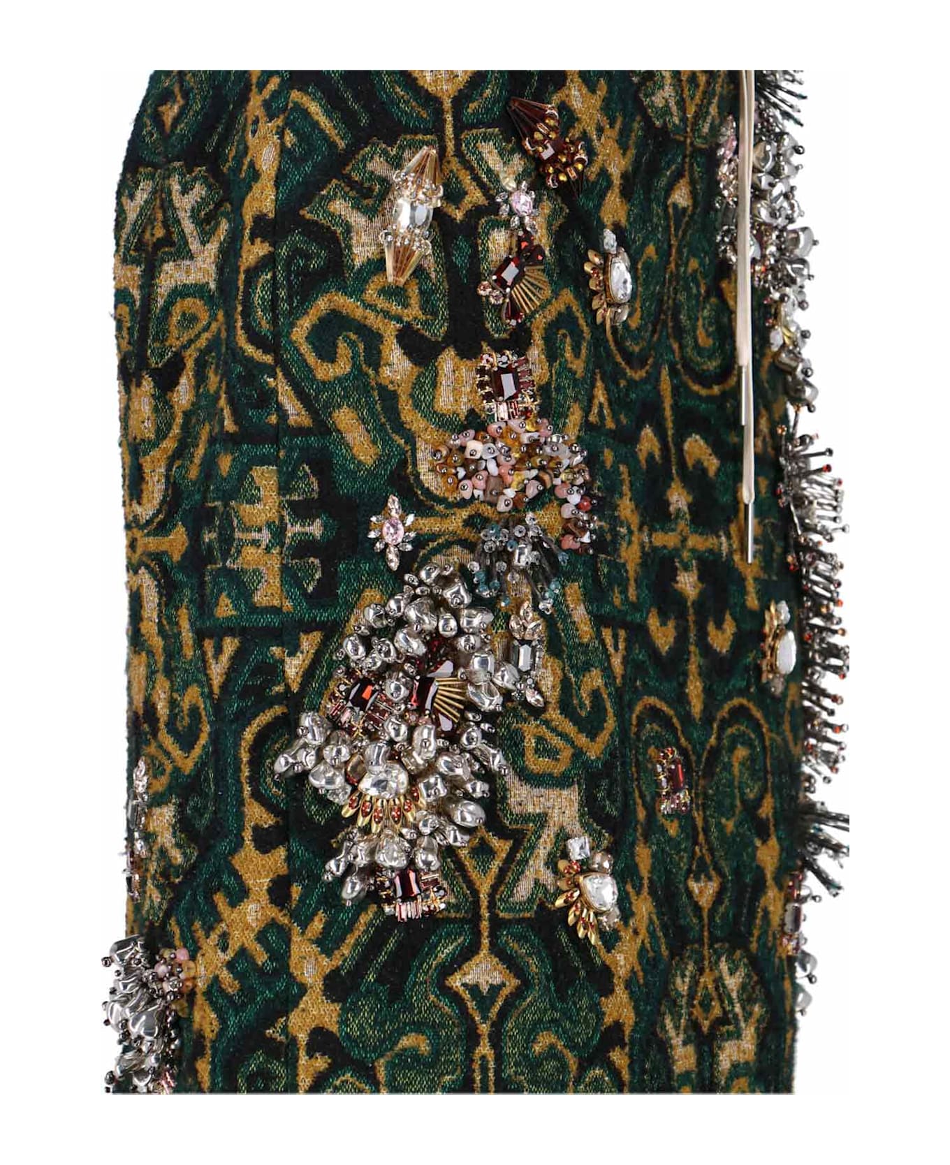 Dries Van Noten Skirt With "sokna" Crystals - Green