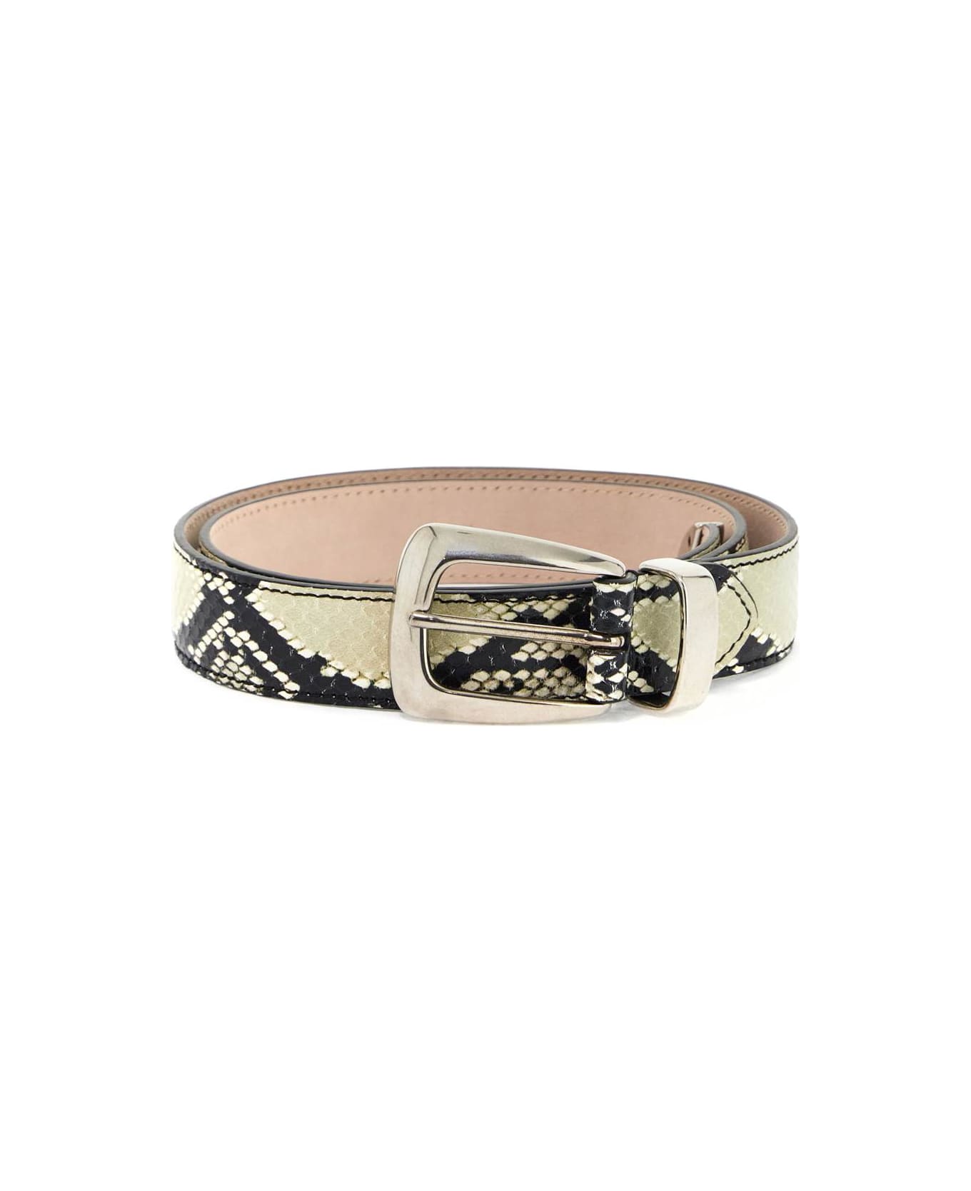 Khaite Benny Python Print Belt - Natural