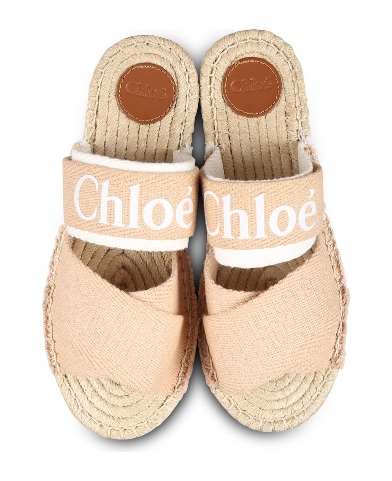 Chloé Pink Slippers For Girl With Logo - Pink