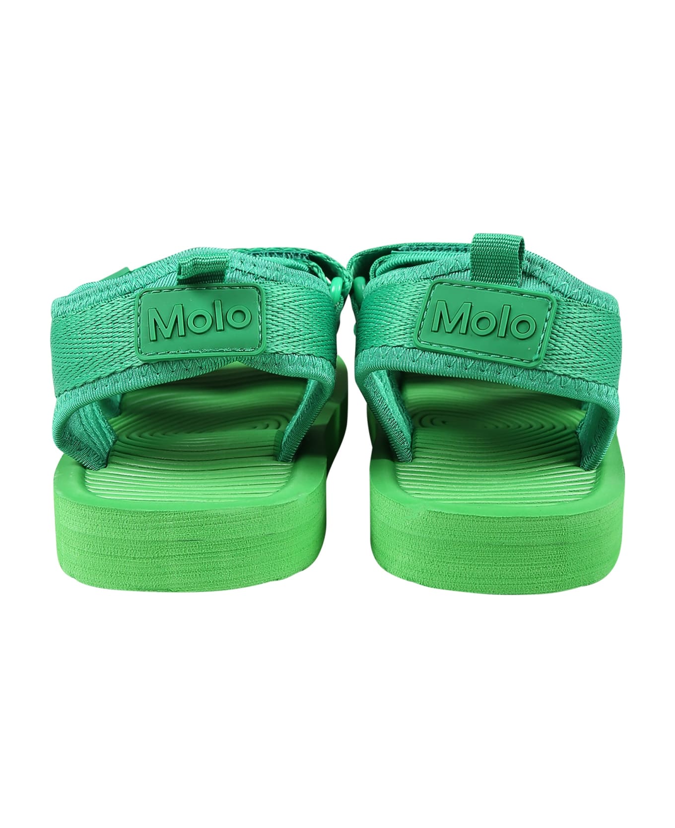 Molo Green Sandals For Kids With Logo - Green シューズ