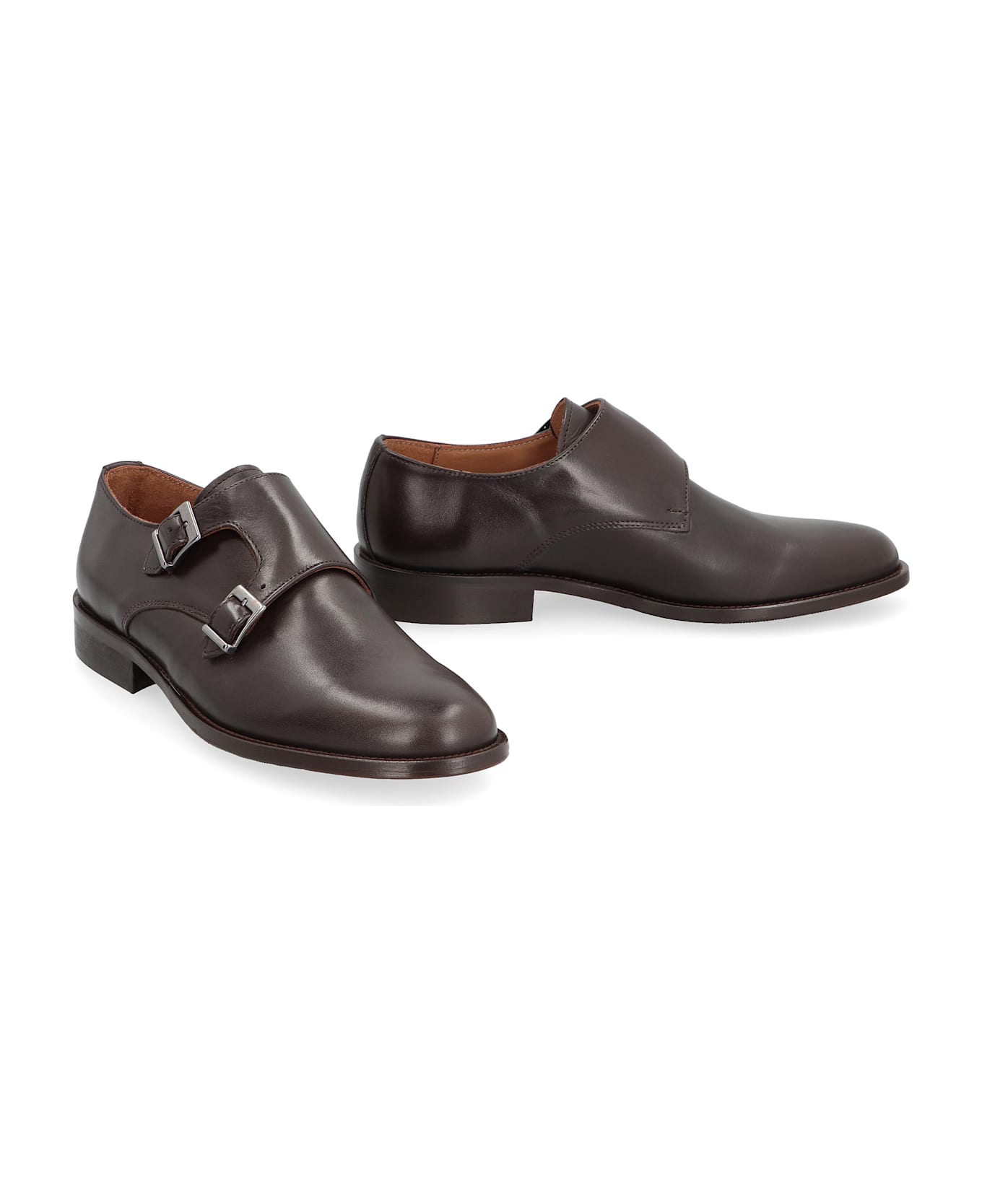 Bruno Magli Leather Monk-strap Shoes - brown