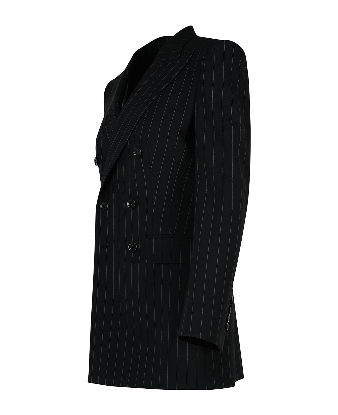 Dolce & Gabbana Double-breasted Pinstriped Blazer - BLACK/WHITE