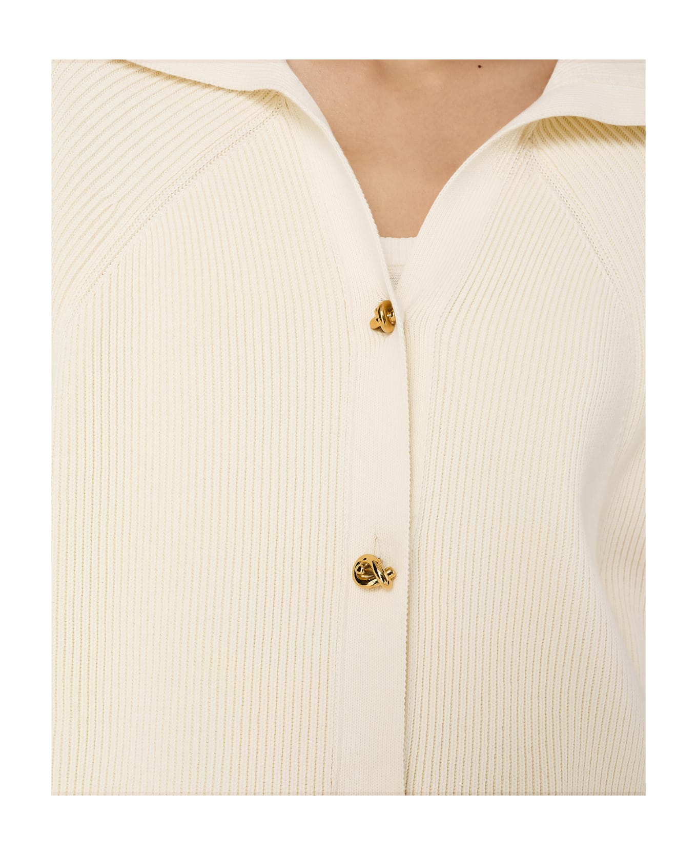 Bottega Veneta Knot Buttons Cardigan - White