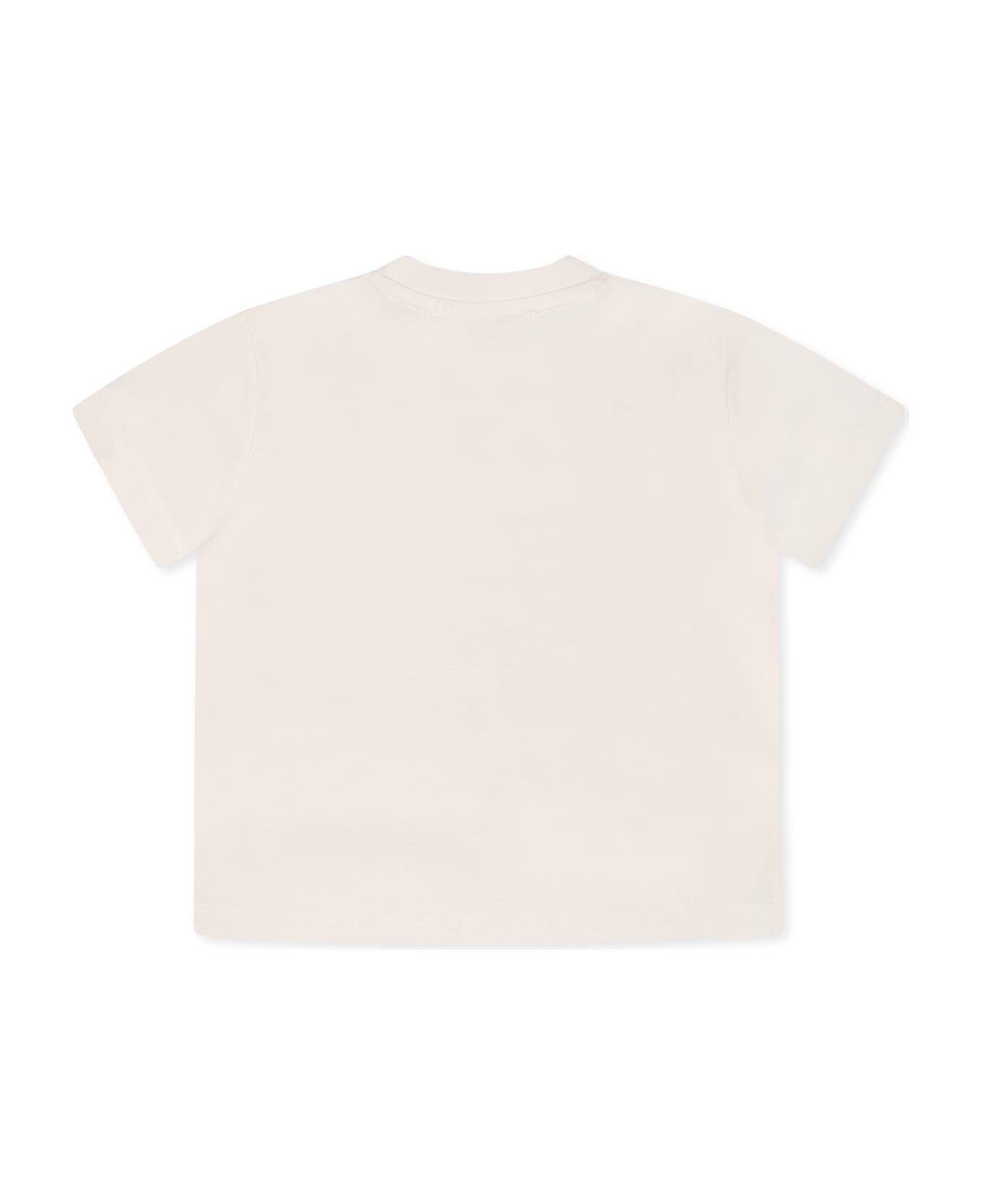 Kenzo Kids Ivory T-shirt For Baby Boy With Logo - Ivory