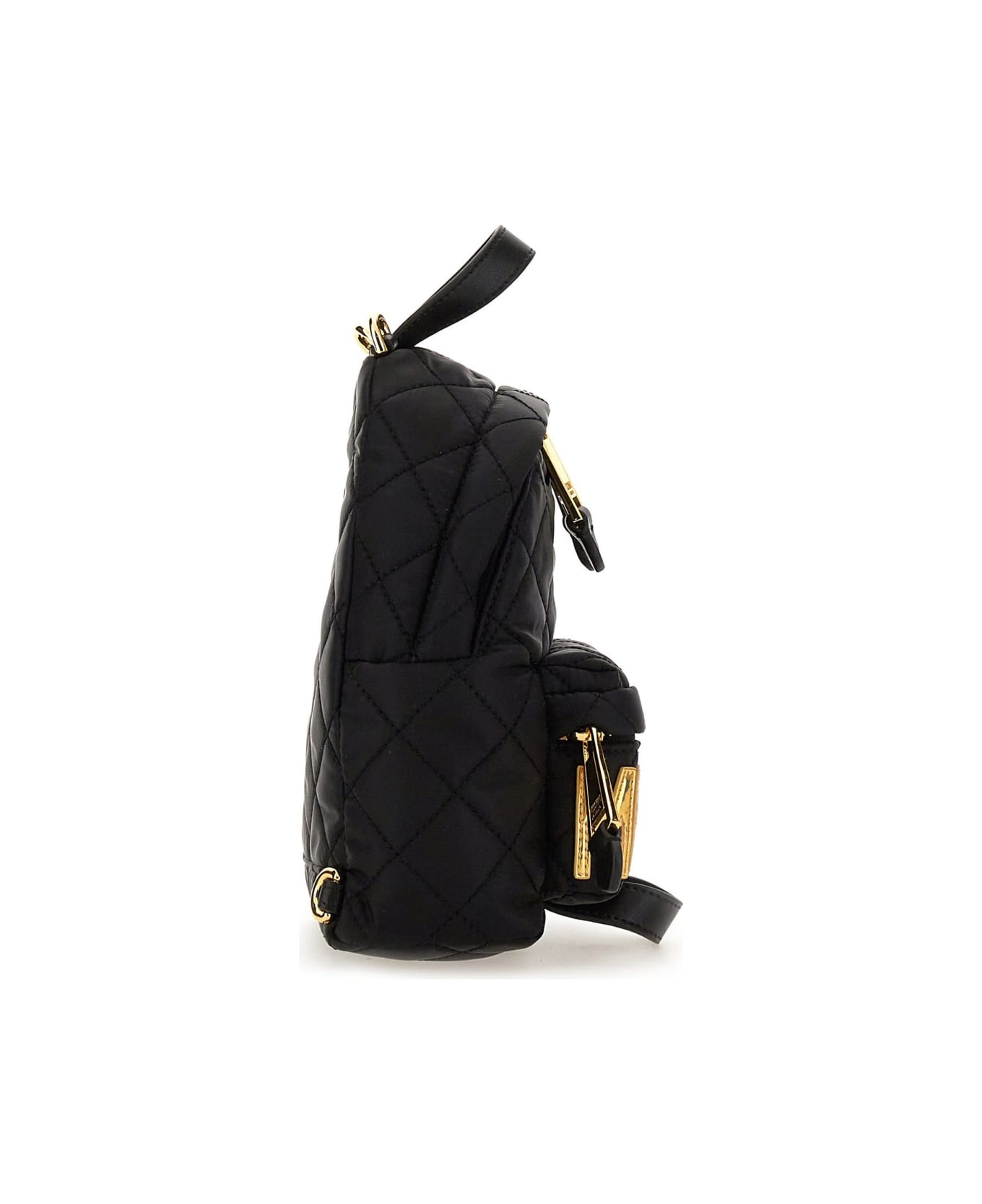 Moschino Mini Quilted Backpack - BLACK