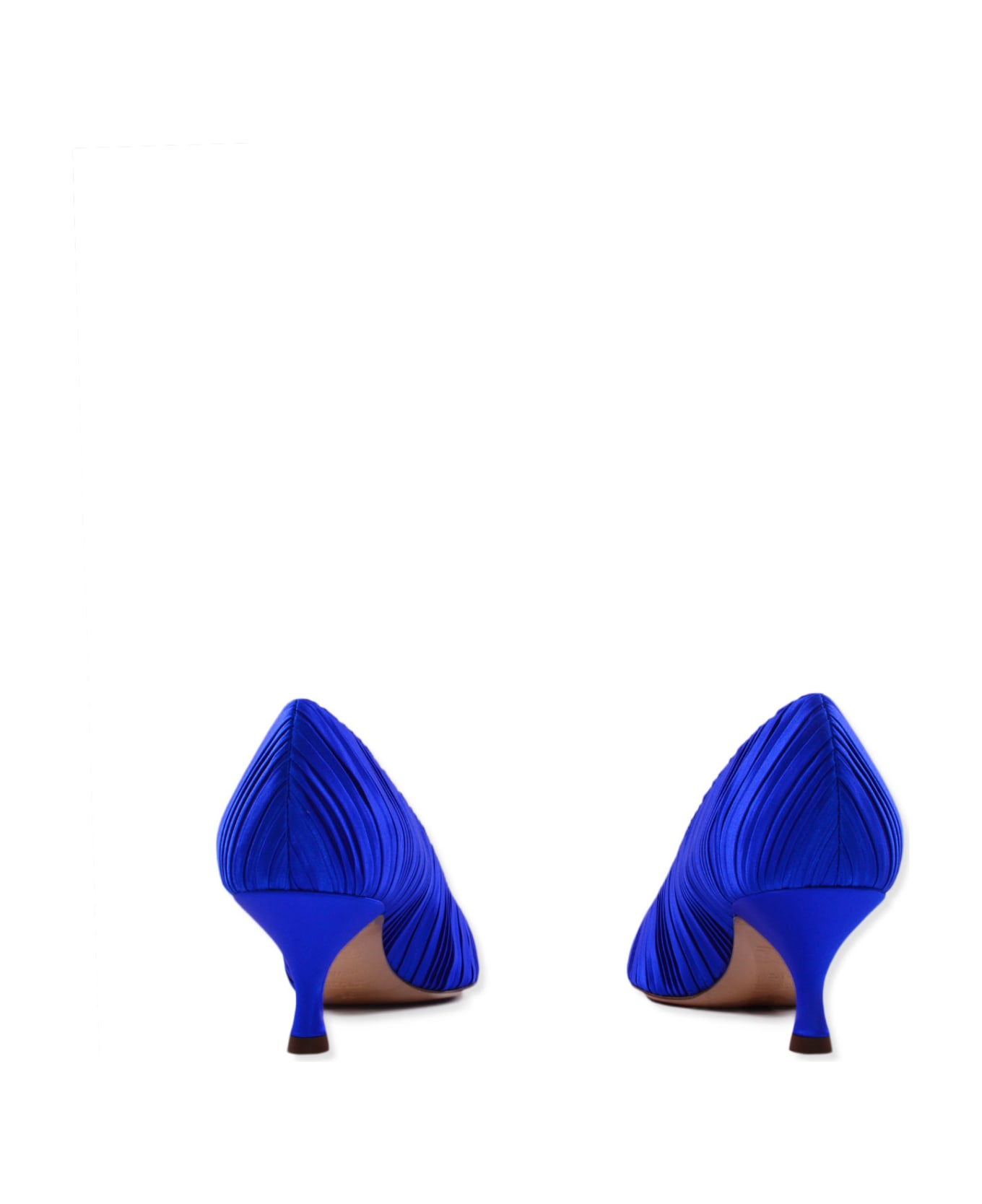 Casadei Pump In Pleated Satin - Blue ハイヒール