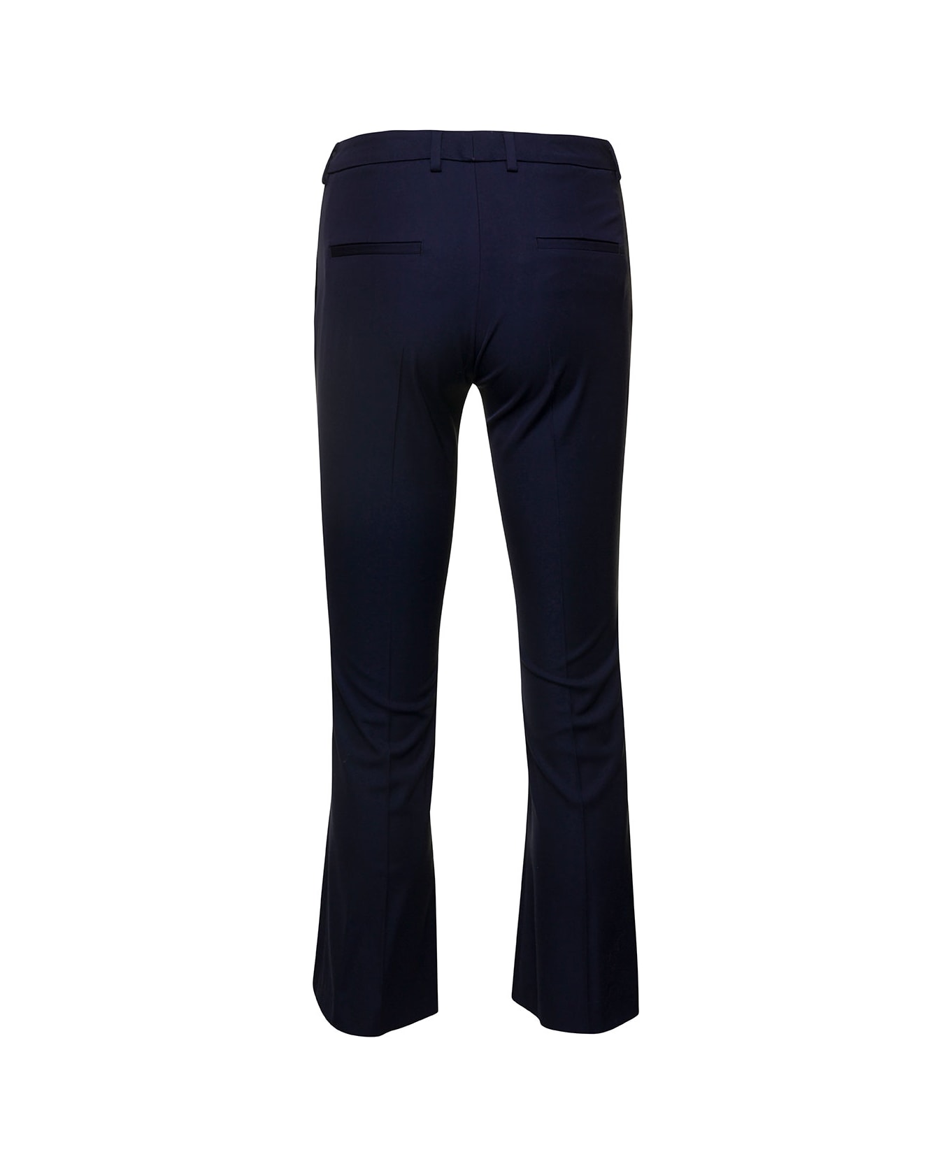 PT01 Blue Cropped Flared Jaine Pants In Viscose Woman - navy ボトムス