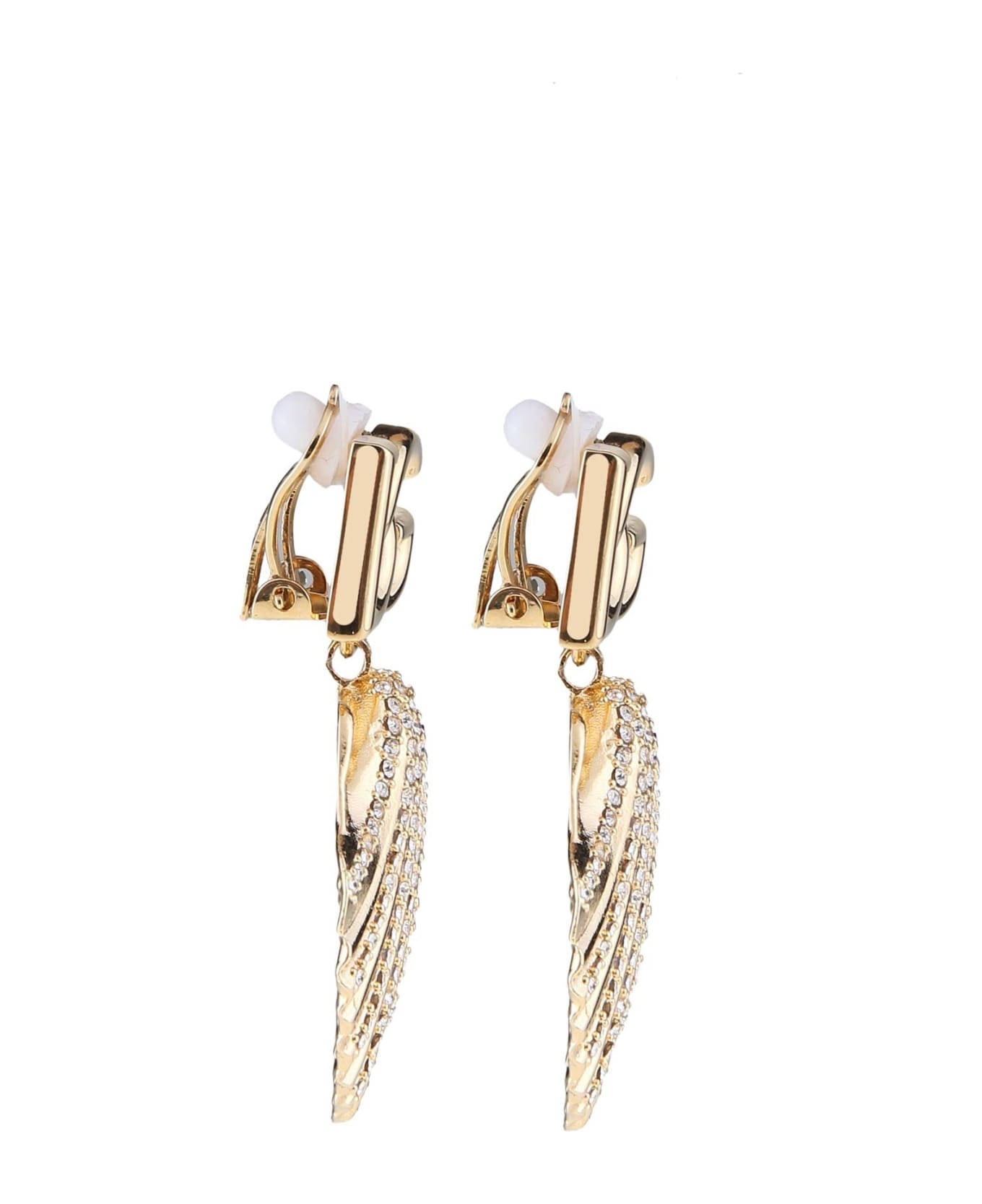 Dolce & Gabbana Dolce And Gabbana Earrings With Dg Logo And Shell - Gold