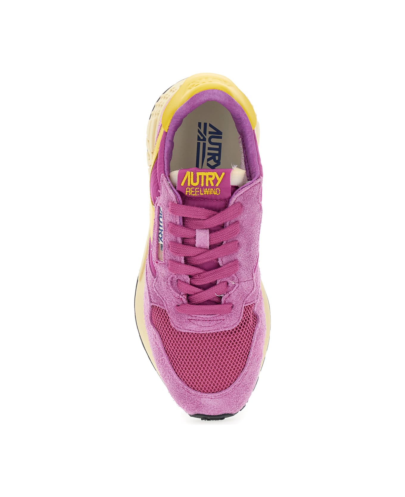 Autry 'reelwind' Violet Low Top Sneakers With Logo Patch On Tongue And Side In Leather Blend Woman - Violet