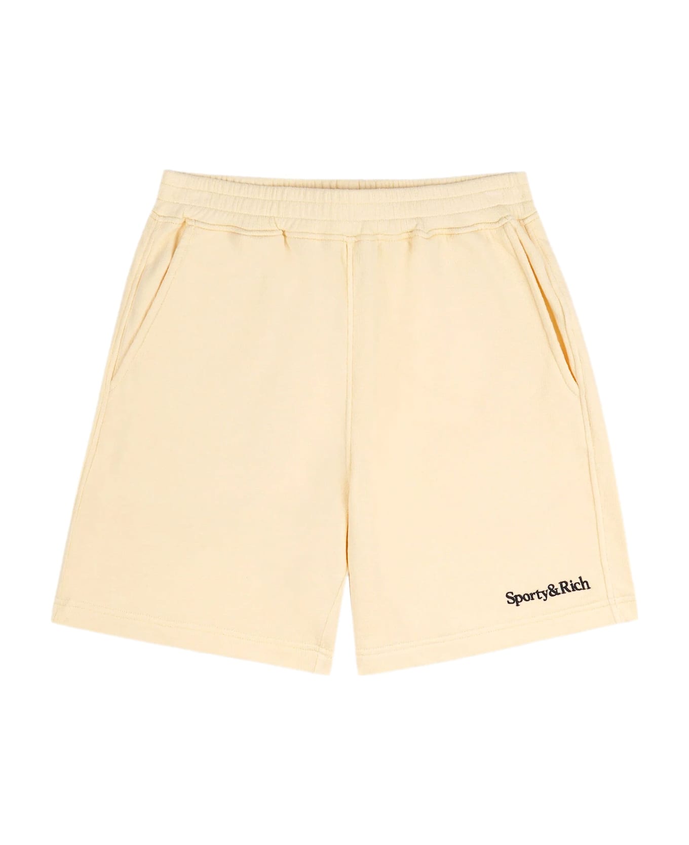 Sporty 
Rich Serif Logo Soft Gym Shorts - Almond
