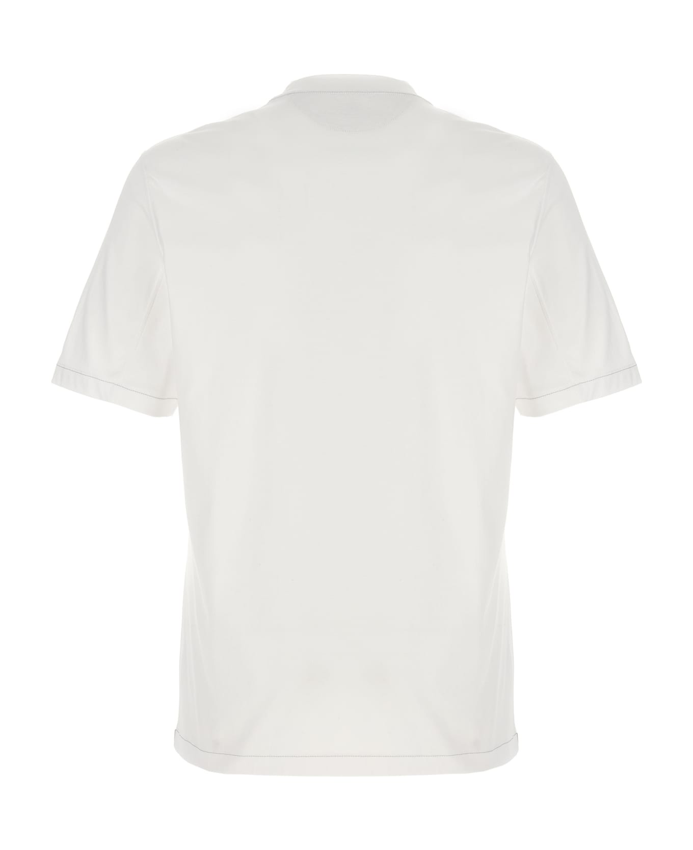 Brunello Cucinelli Logo Embroidery T-shirt - White