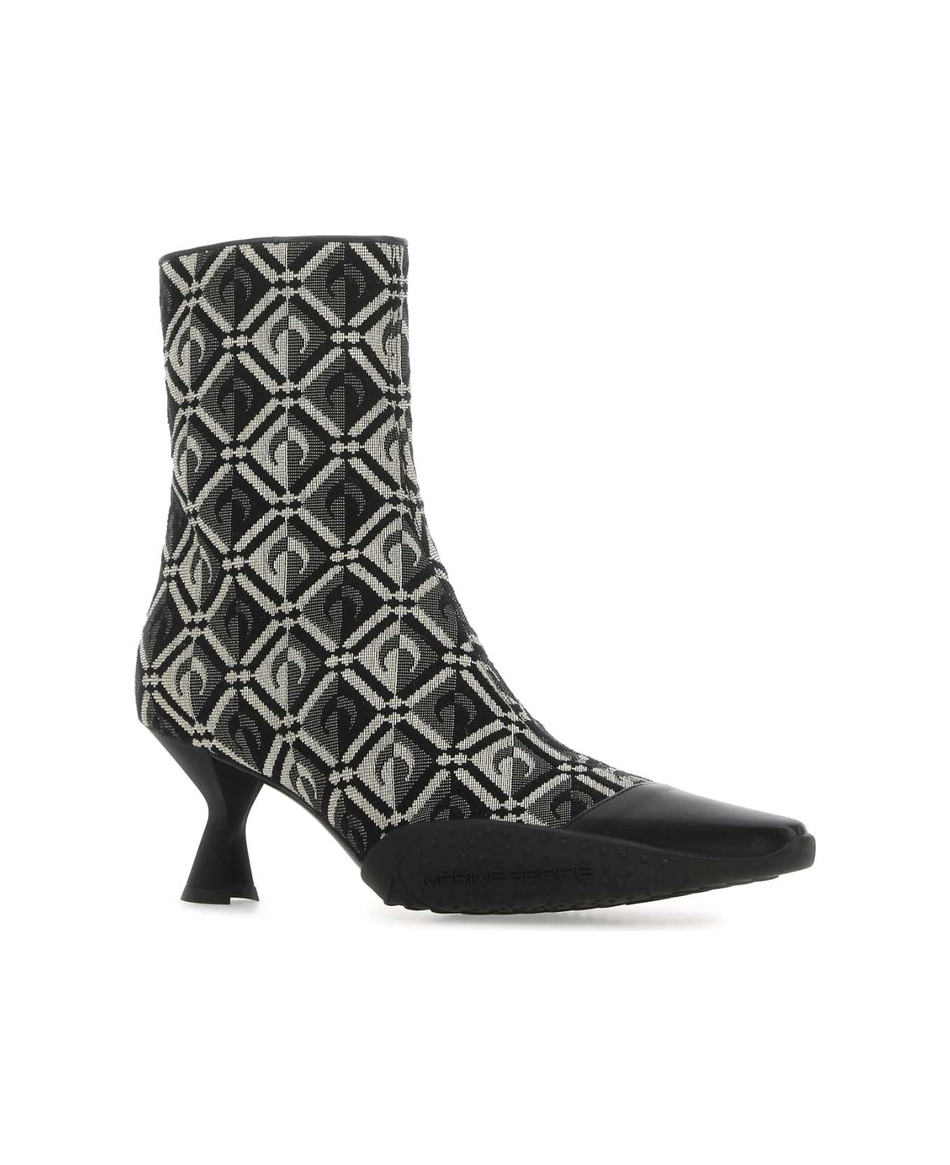 Marine Serre Embroidered Cotton Blend Moon Diamant Ankle Boots - 00