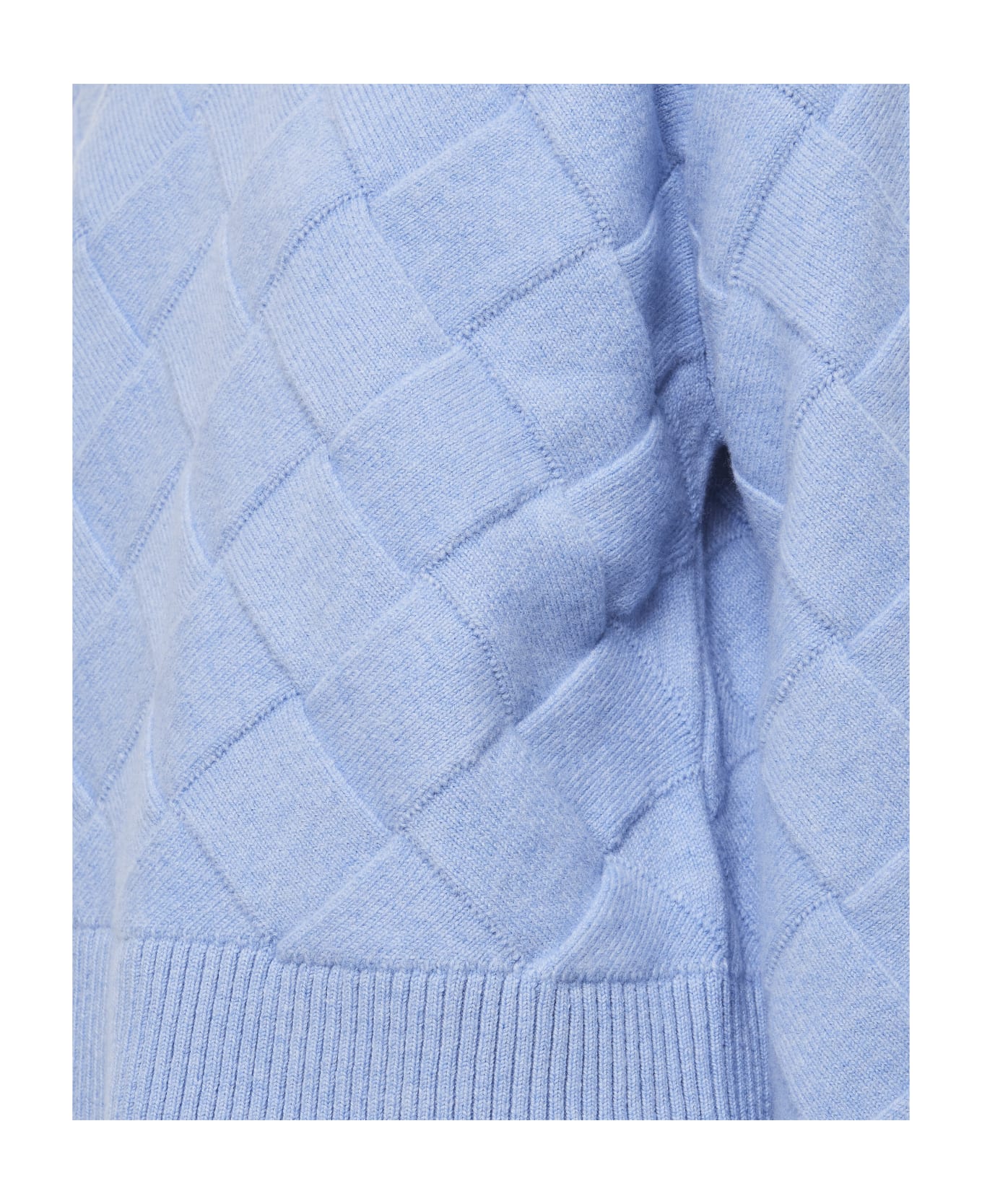 Bottega Veneta Wool Intreccio Knitted Sweater - Clear Blue