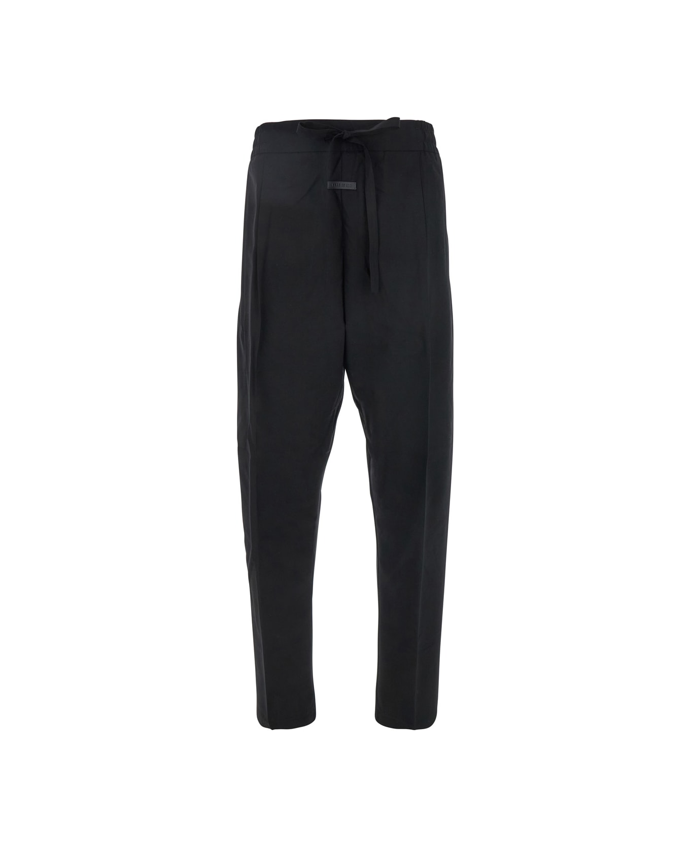 Fear of God Black Pants With Front Knot Closure And Logo Patch In Cotton And Wool Blend Woman - Black