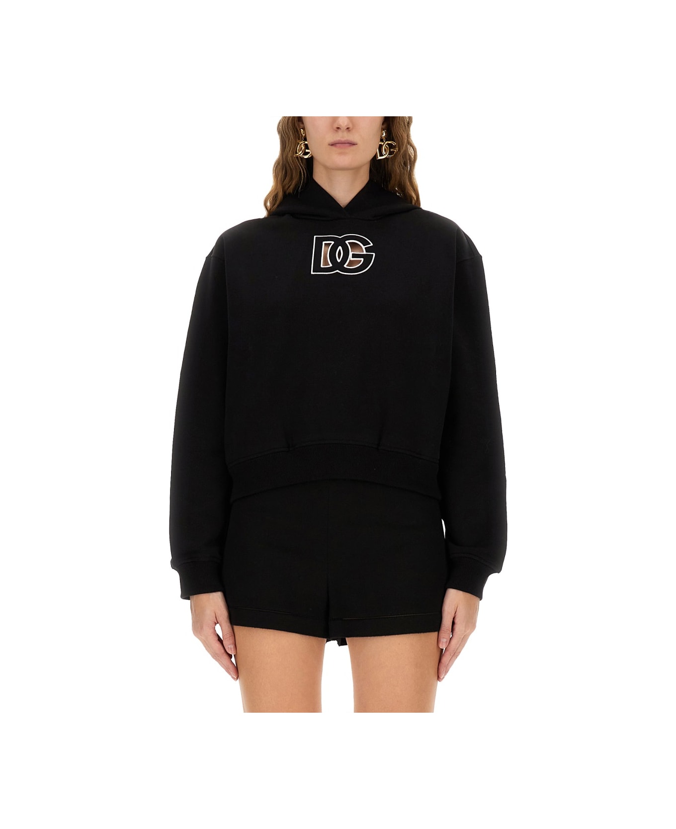Dolce 
Gabbana Sweatshirt With Dg Embroidery - BLACK