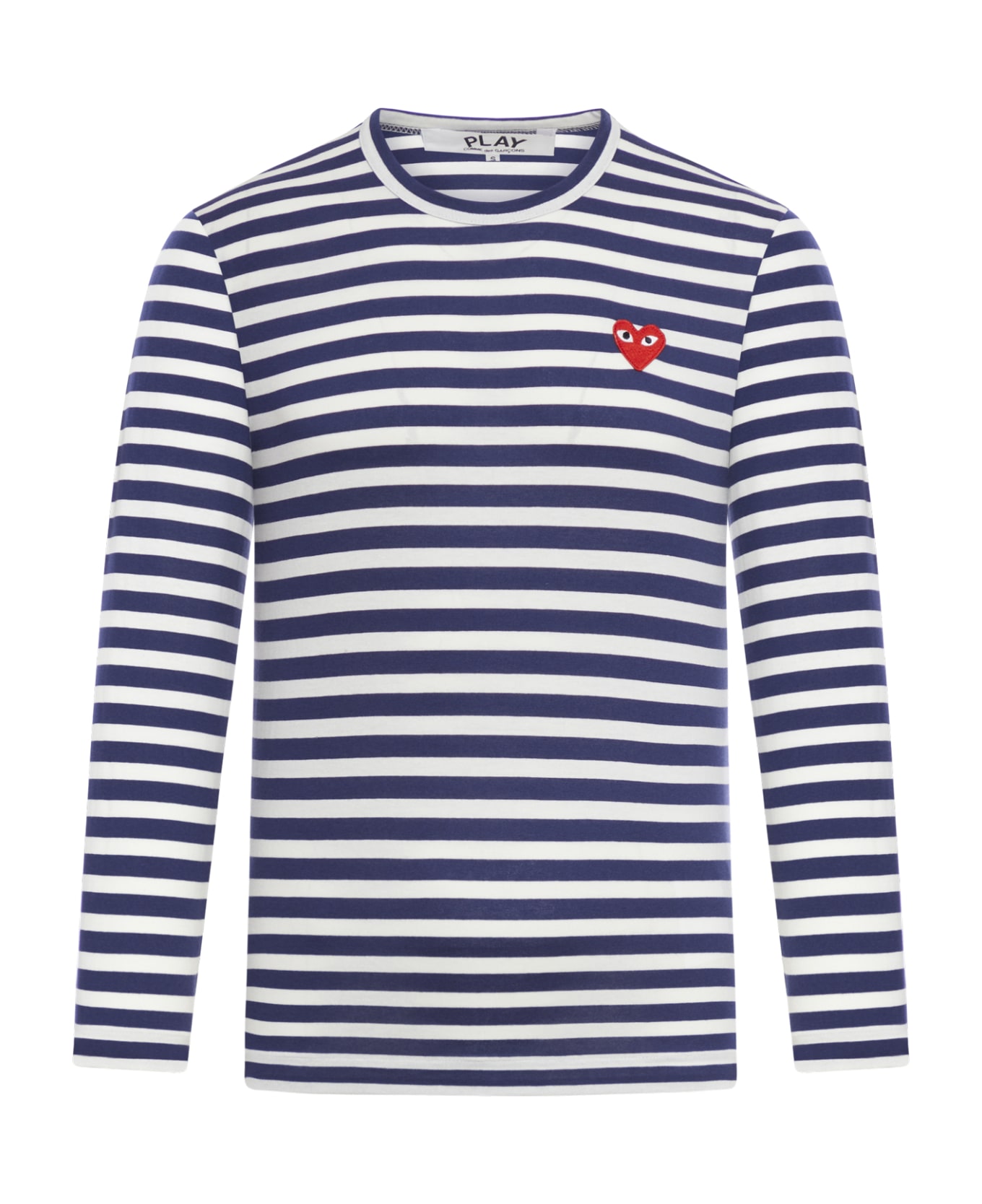 Comme des Garçons Play Play Striped T-shirt Red Heart - Navy White