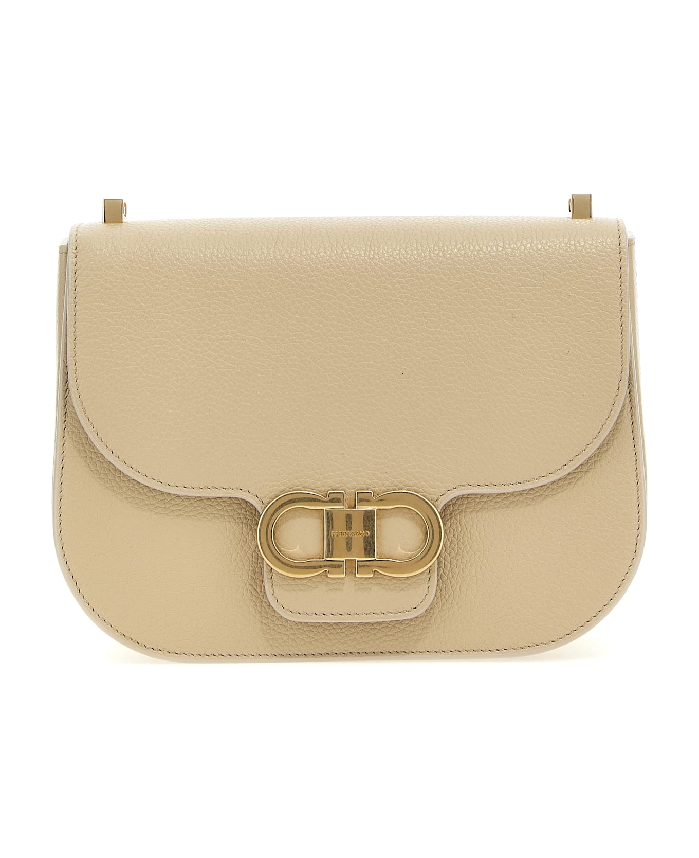 Ferragamo 'gancini S' Crossbody Bag - Beige