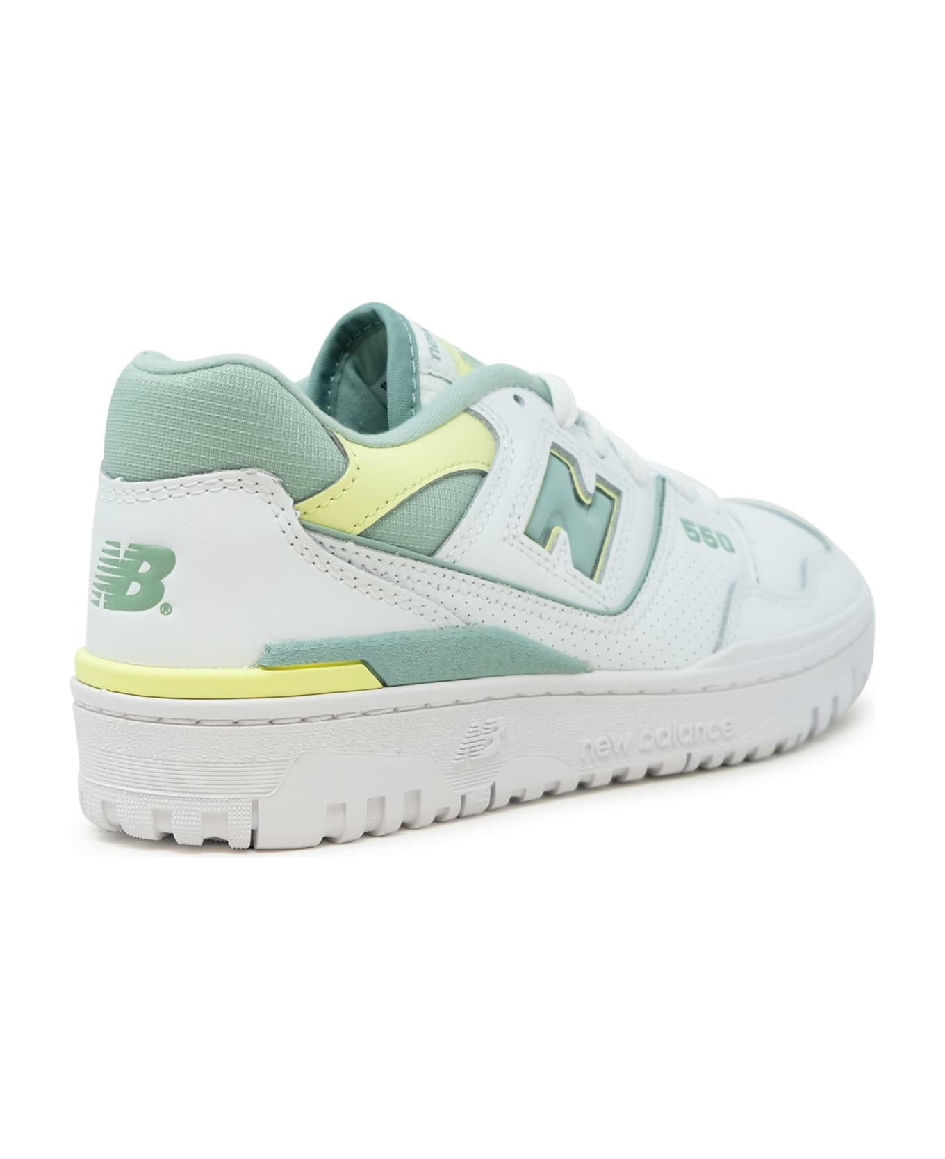 New Balance White Leather Sneaker - WHITE スニーカー