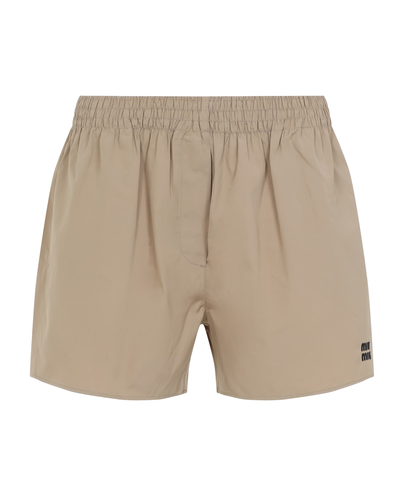 Miu Miu Cotton Shorts - Kaki
