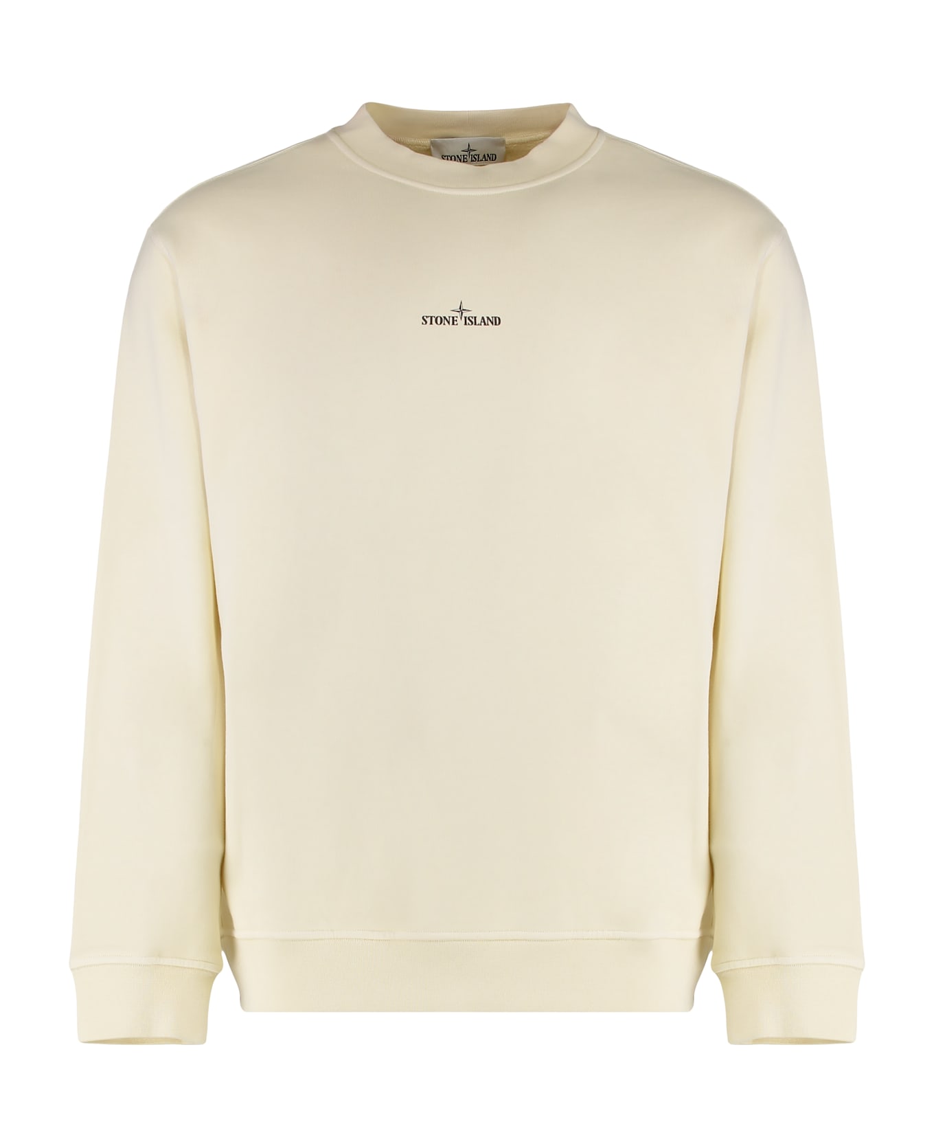 Stone Island Sweatshirt In Cotton - panna