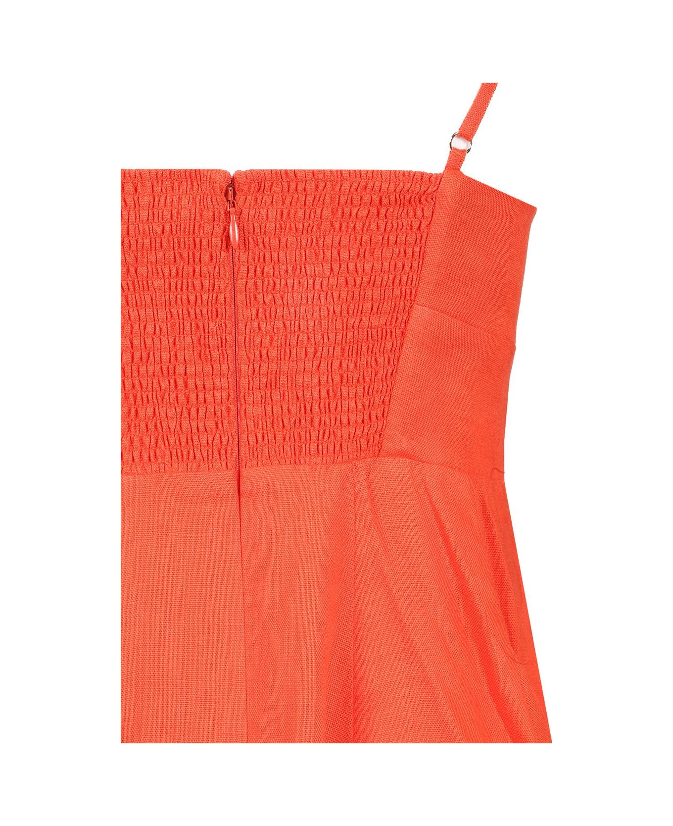 Zimmermann Midi Dress With Bow - Orange