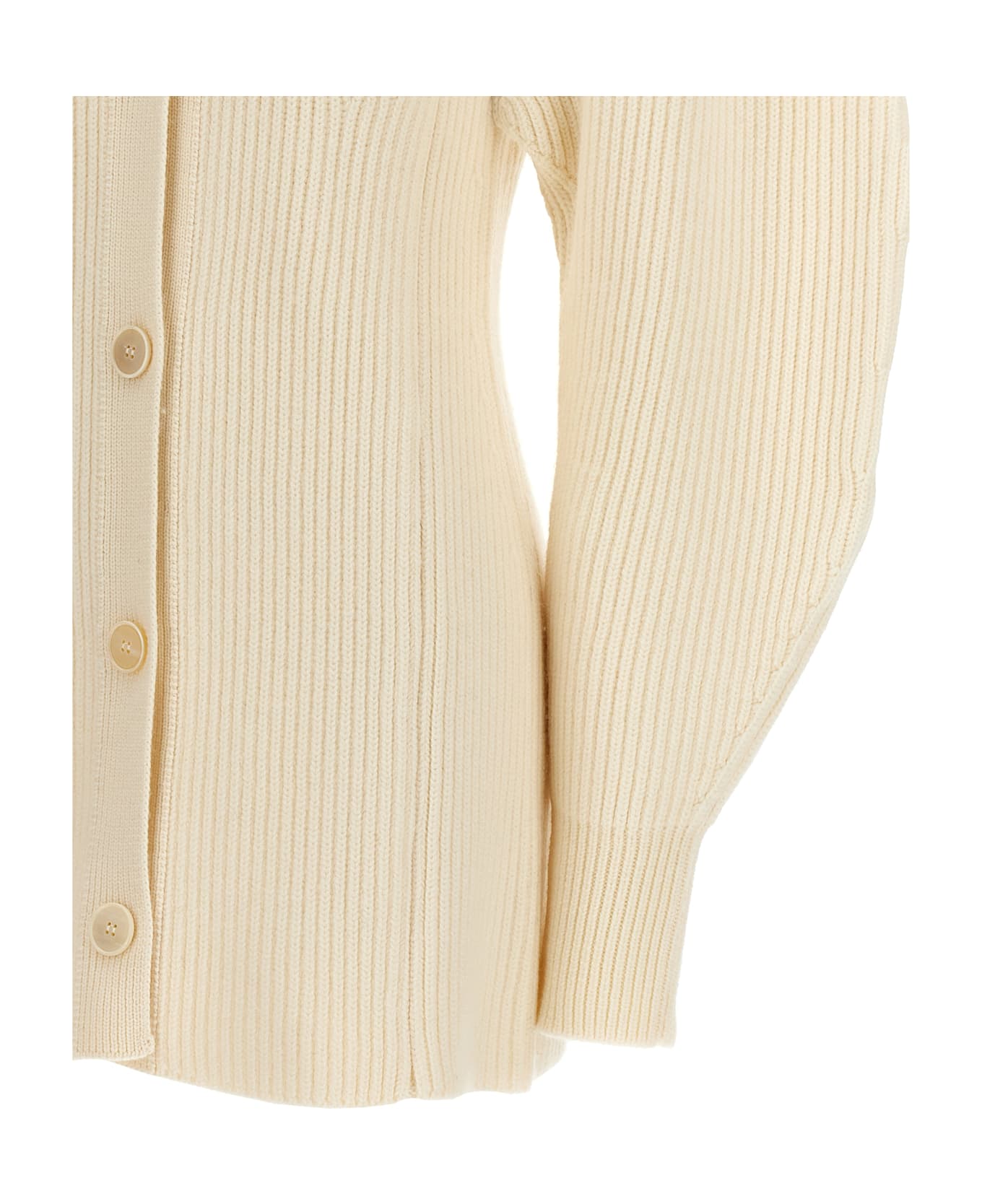 Jil Sander Ribbed Cardigan - WHITE