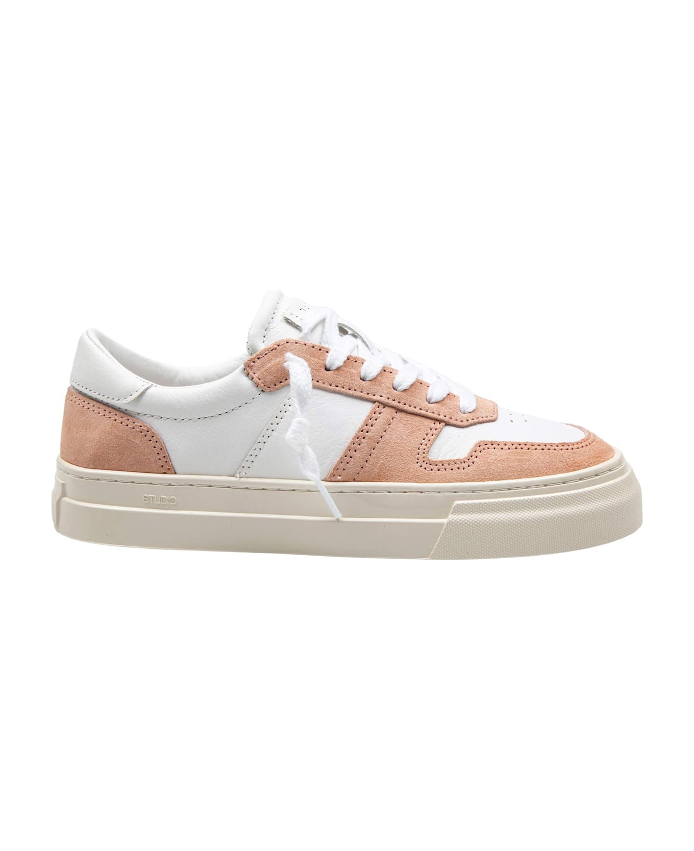 D.A.T.E. Sneakers Studio Bicolor In Leather Color White/pink - White/Rose