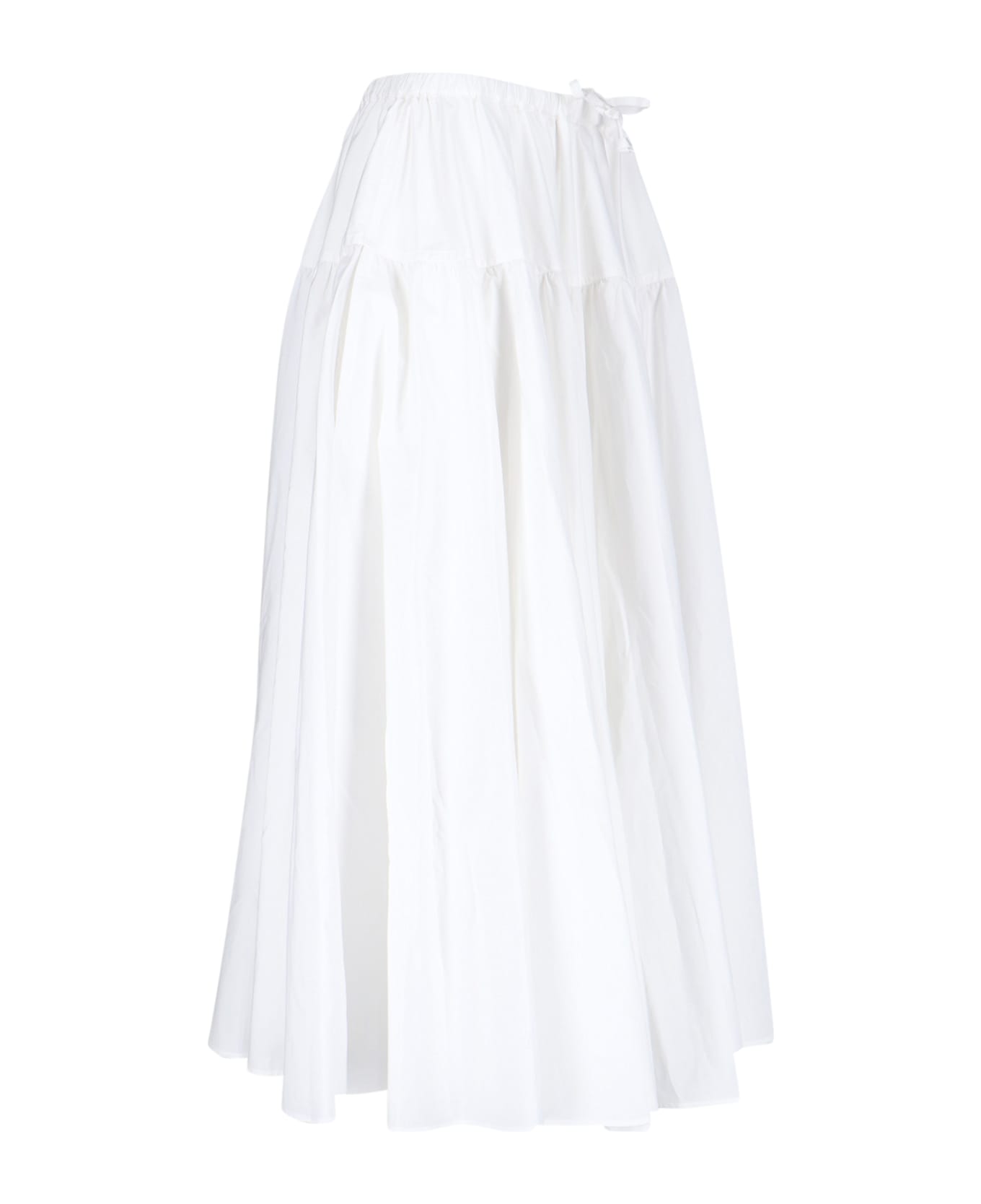Patou Flared Midi Skirt - White