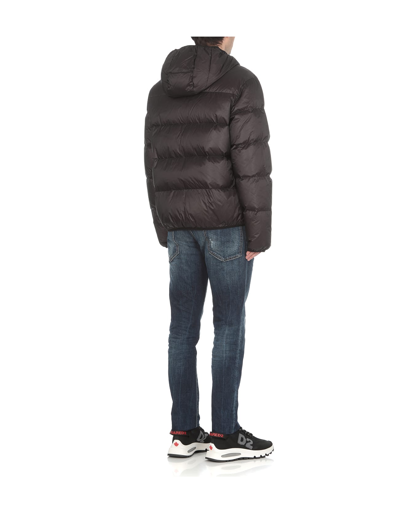 Dsquared2 Quilted Logoed Down Jacket - Black