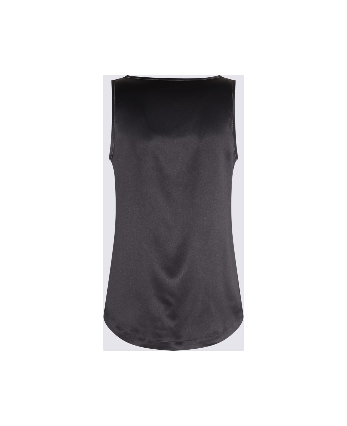 Brunello Cucinelli Black Silk Tank Top - Black