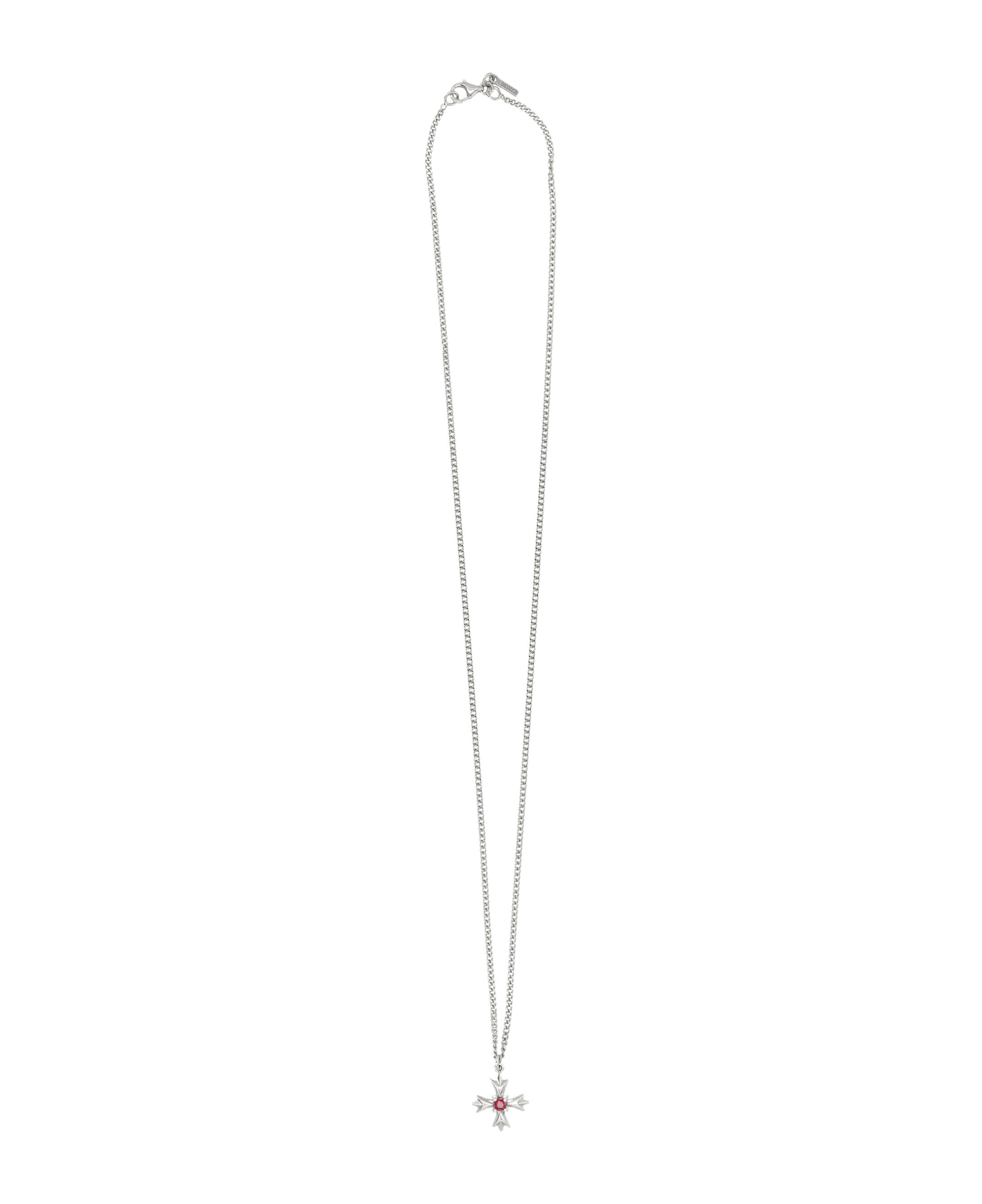 Emanuele Bicocchi Crest And Crystal Necklace - SILVER