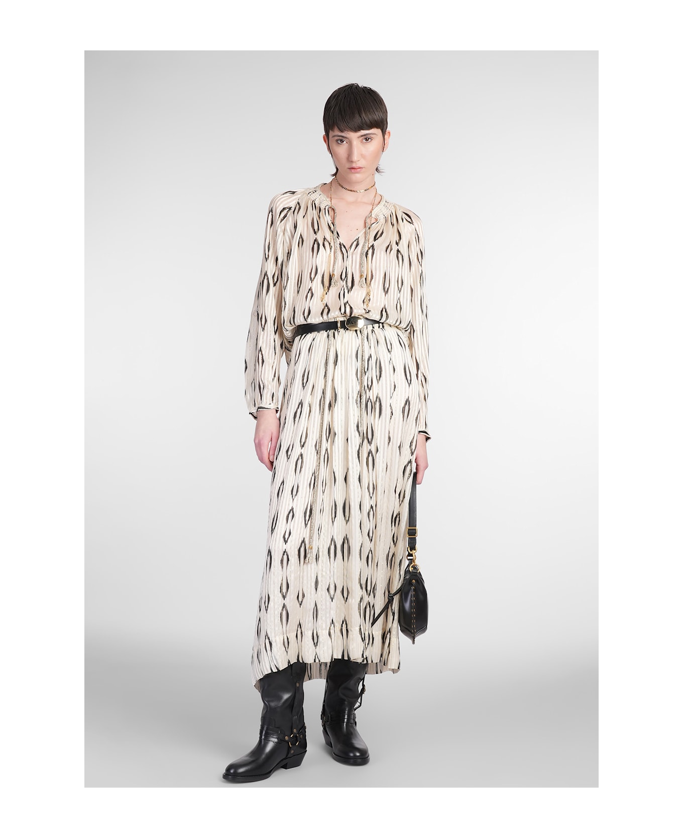 Isabel Marant Samila Skirt In Beige Silk - beige