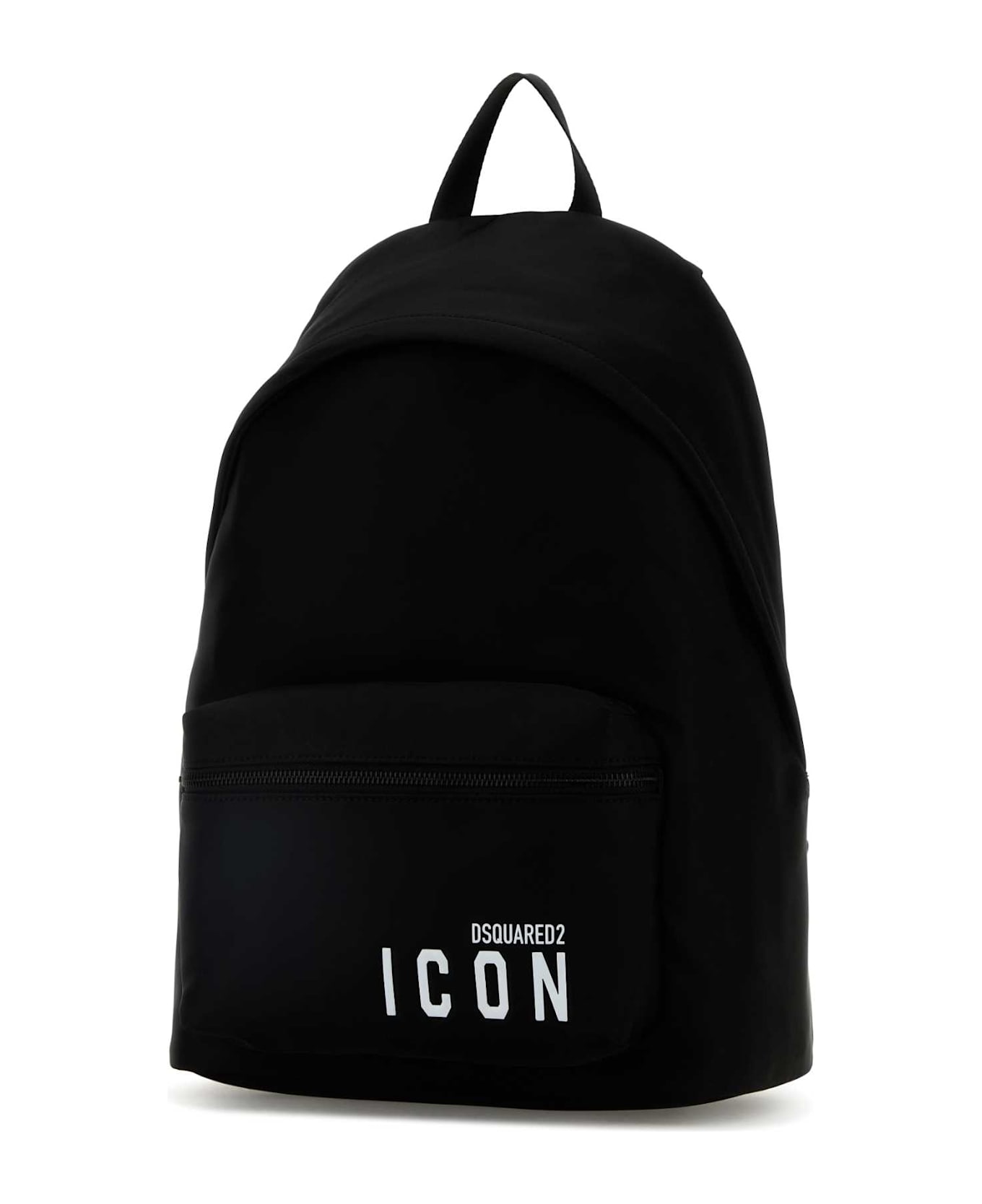 Dsquared2 Black Fabric Be Icon Backpack - BLACKWHITE