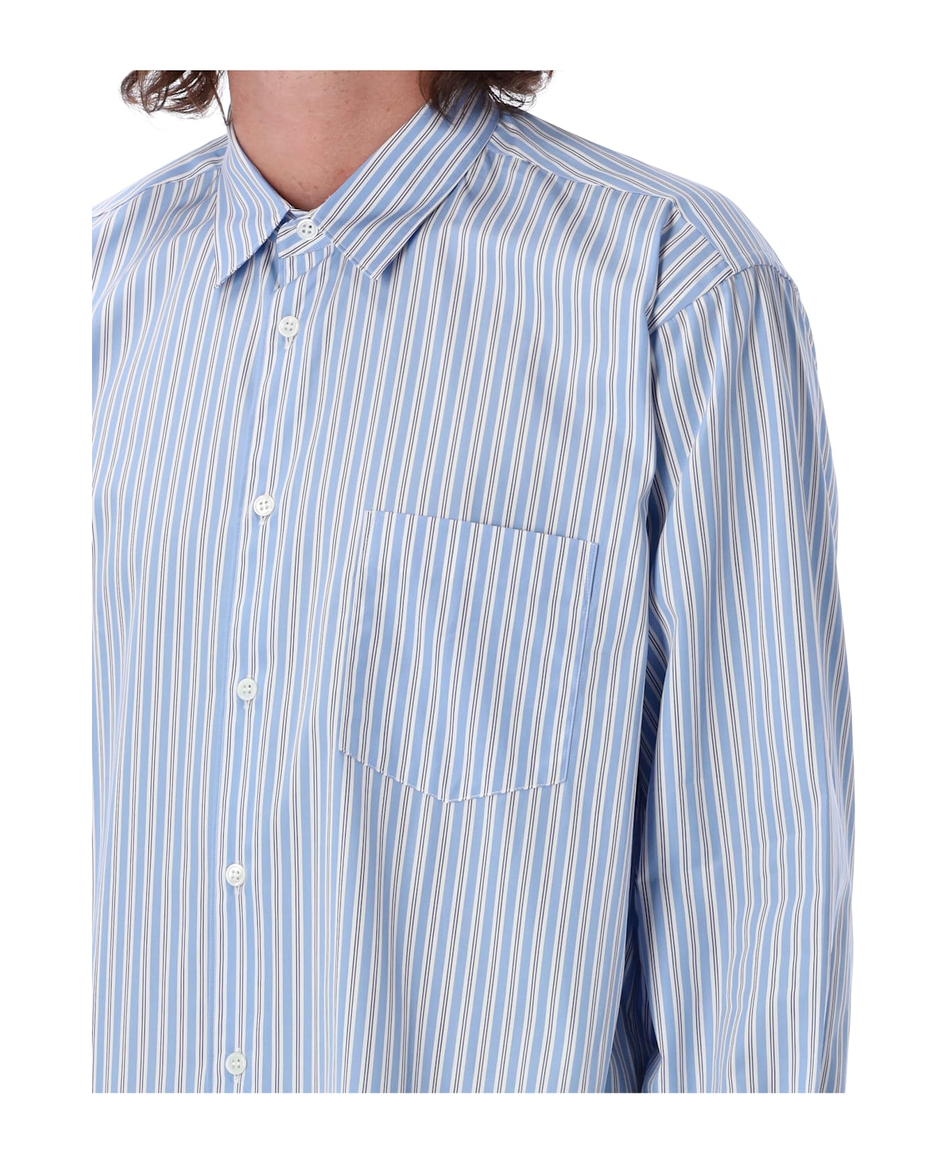 Comme des Garçons Shirt Stripes Shirt - LIGHT BLUE STRIPES 121