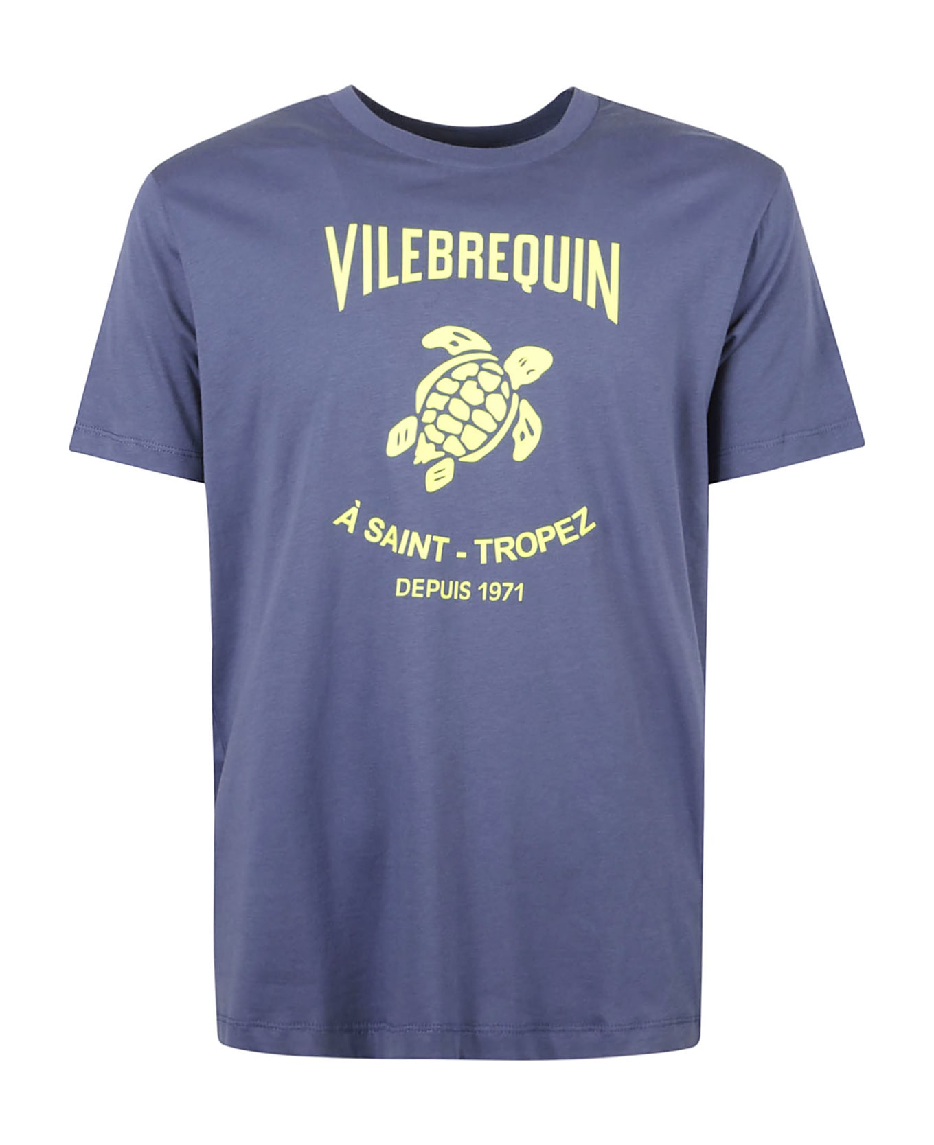 Vilebrequin Logo Print Regular T-shirt - LIGHT BLUE
