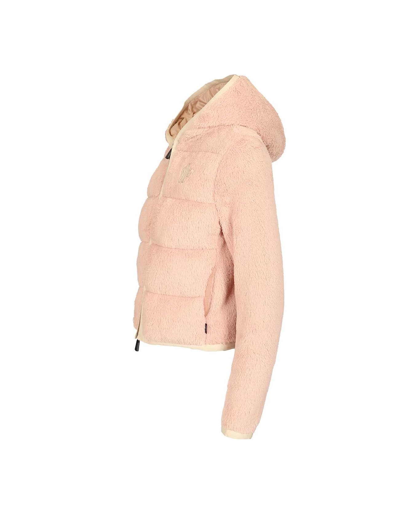Moncler Grenoble Zip Up Hooded Teddy Cardigan - PINK