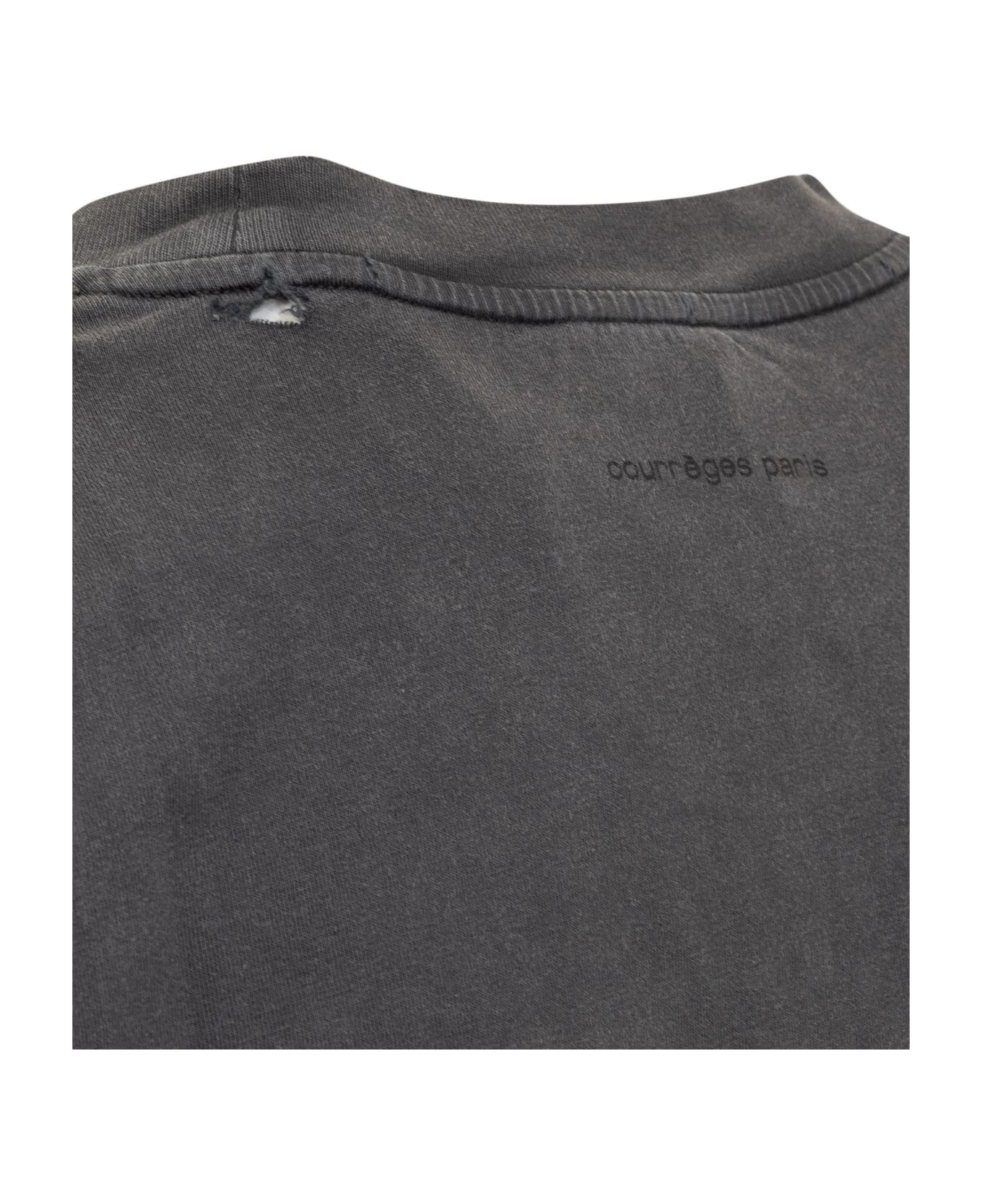 Courrèges Destroyed T-shirt - 9071 STONEWASHED GREY