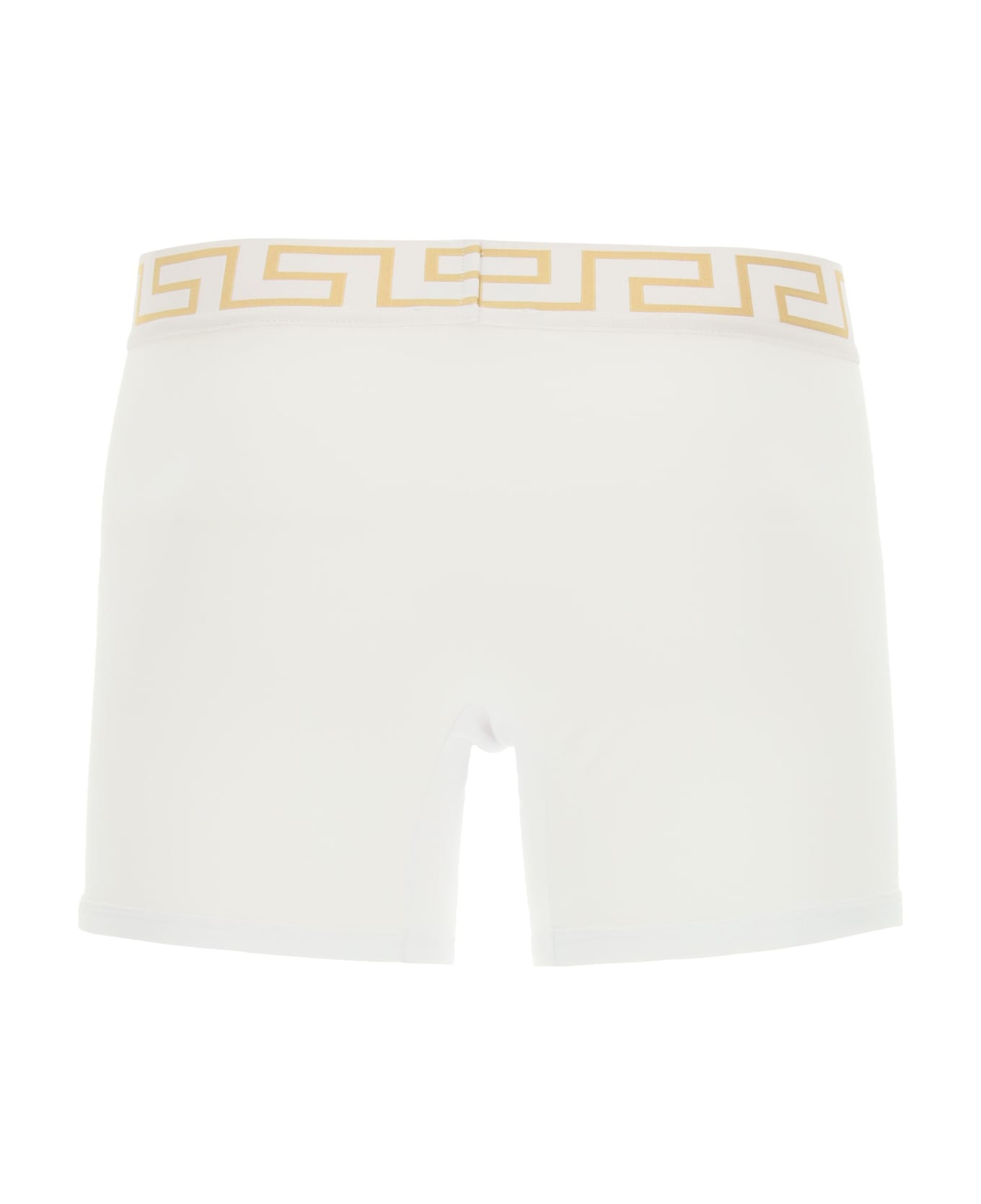 Versace Bi-pack Underwear Greca Border Trunks - BIANCO GRECA ORO スイムトランクス