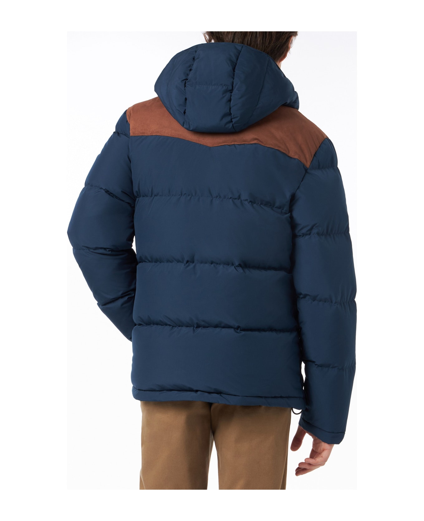 MC2 Saint Barth Man Blue Hooded Down Jacket Baxter - BLUE