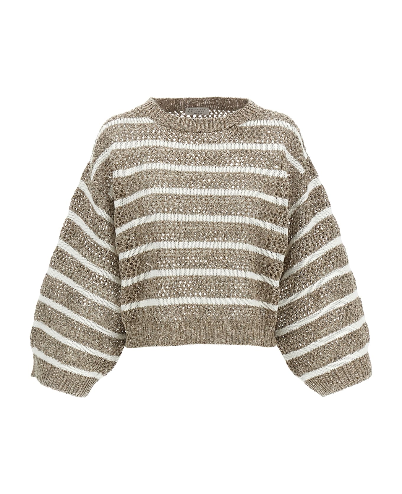 Brunello Cucinelli Pullover 
dazzling Ribbed Net
 - Nutshell+panama