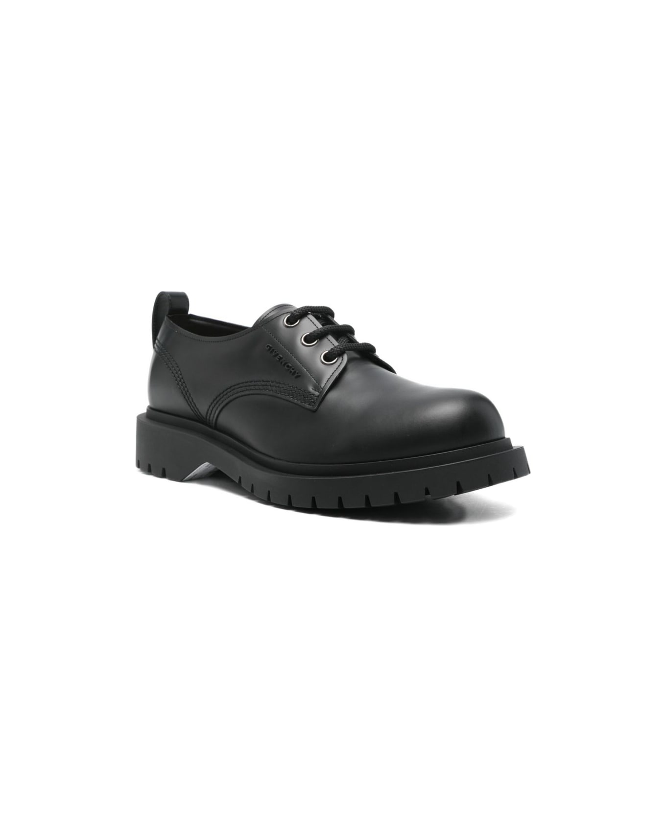 Givenchy Derby Shoes In Black Brushed Bull Leather. - Black