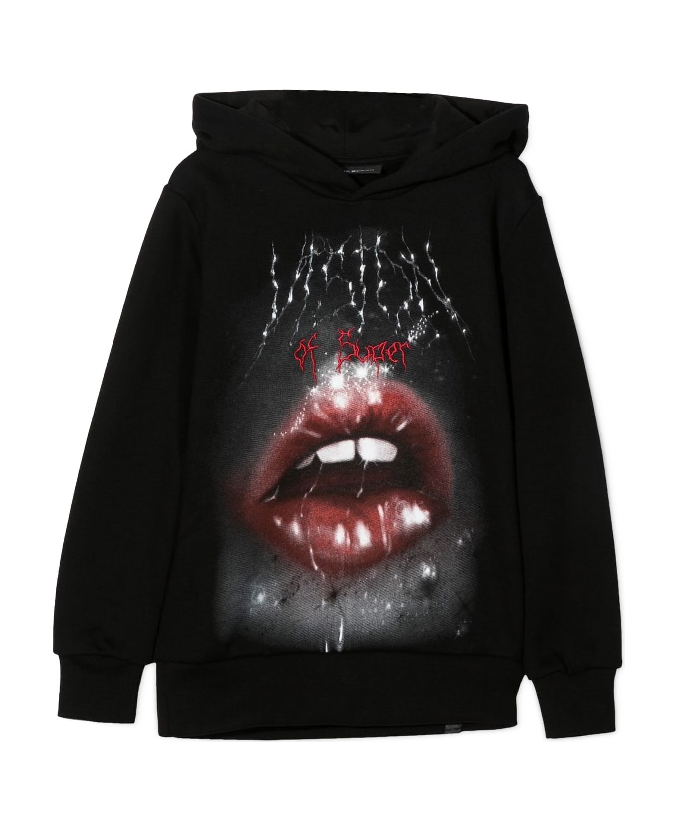 Vision of Super Hoodie Rock Mouth Print - NERO