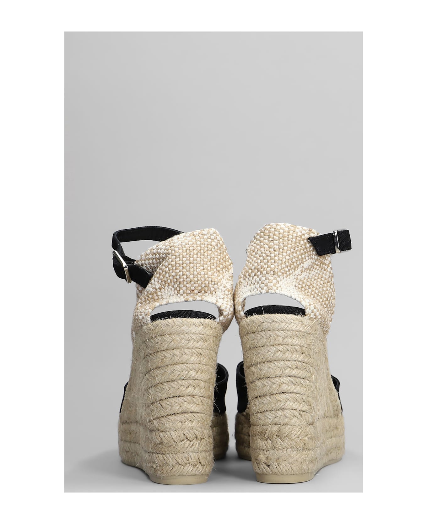 Castañer Chiarita-8ed-001 Wedges In Black Canvas - black