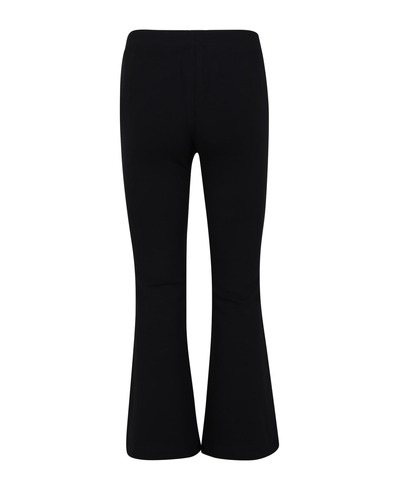 Moschino Black Leggings For Girl With Logo - BLACK ボトムス