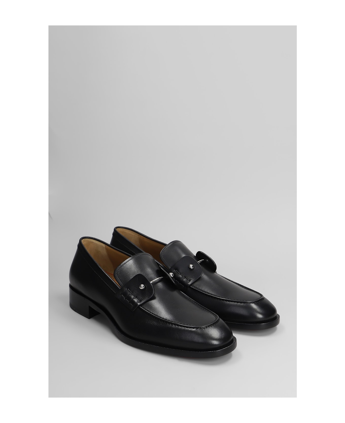 Christian Louboutin Chambelimoc Loafers In Black Leather - black