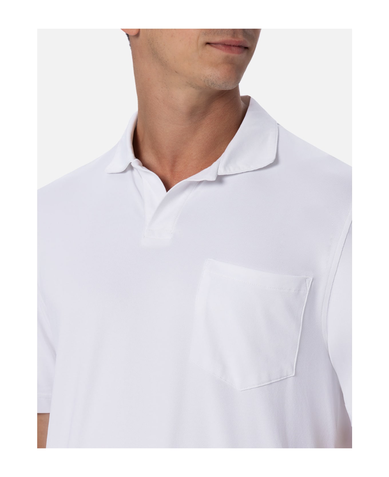 MC2 Saint Barth Man Off-white Technical Piquet Polo Shirt Camber - WHITE