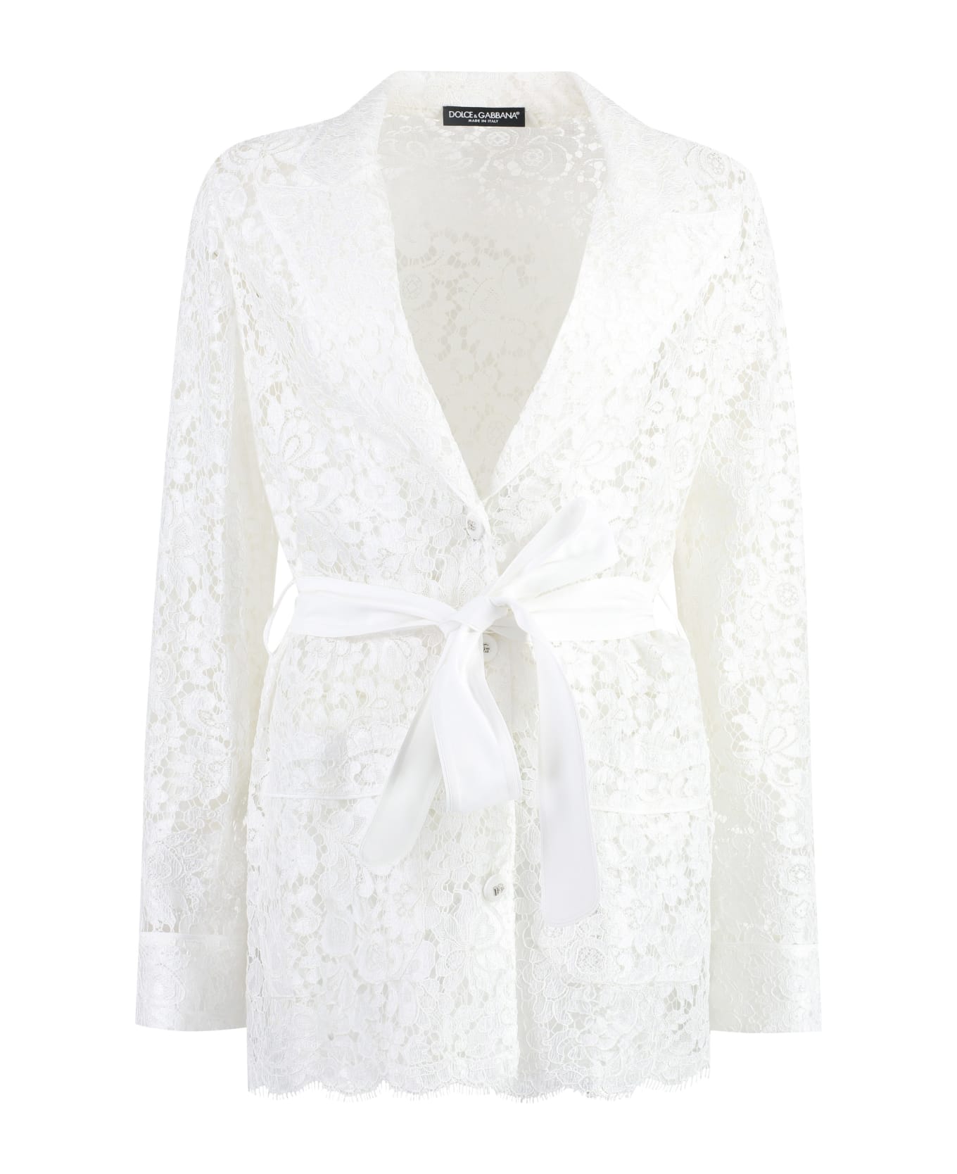 Dolce & Gabbana Pajama Shirt In Cordonnet Lace - White シャツ
