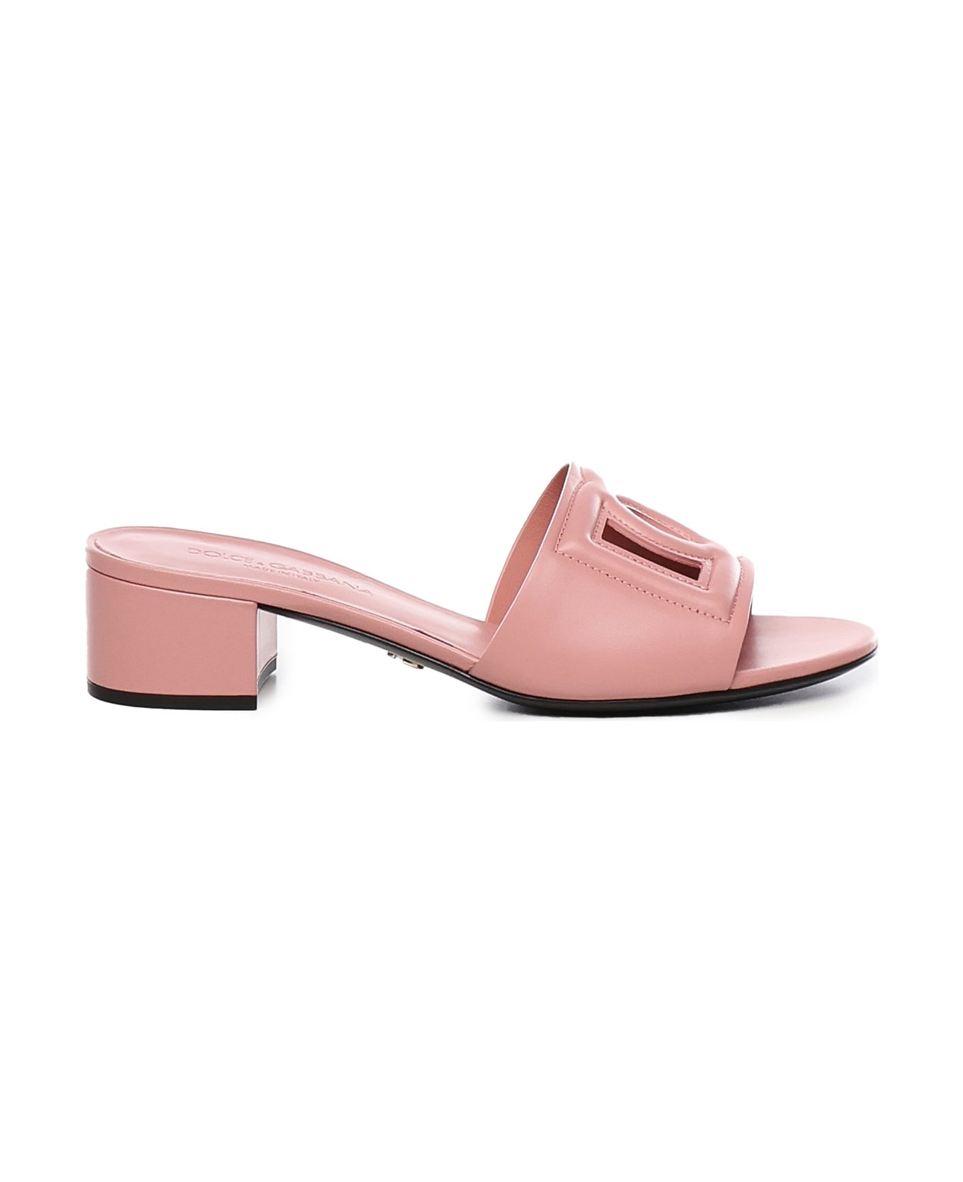 Dolce & Gabbana Dg Leather Mules - Pink